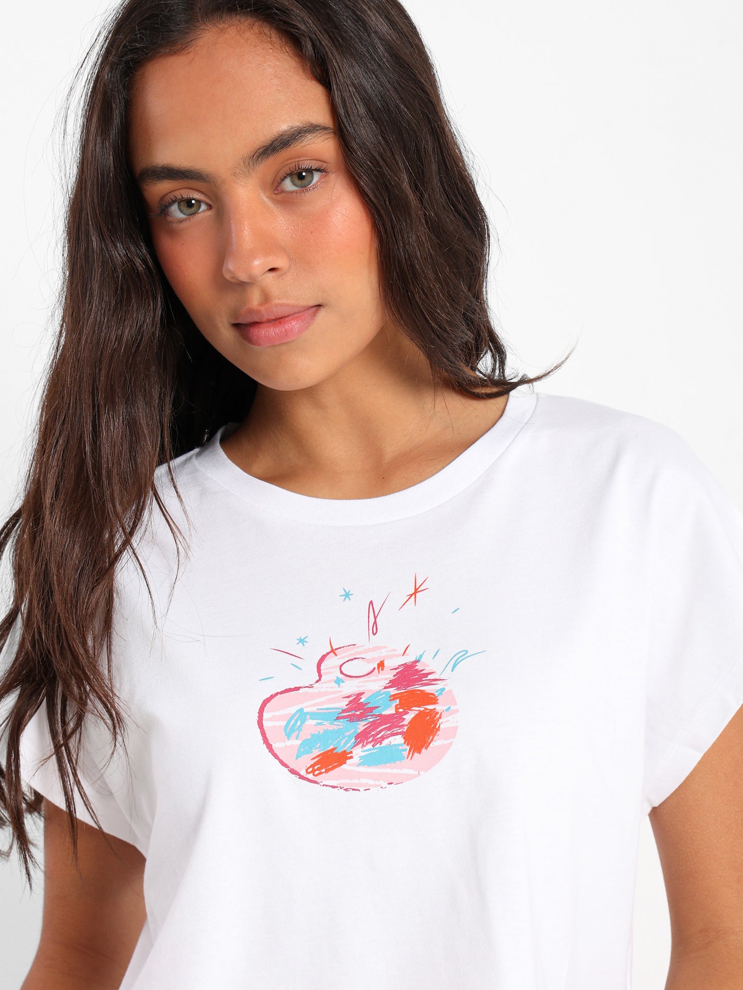 Eazy Peasy Print Cropped T-Shirt