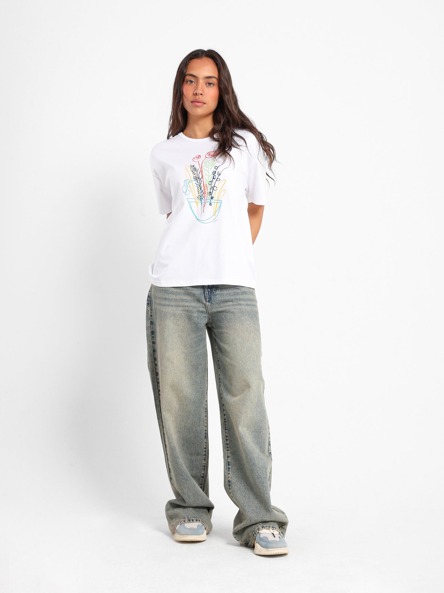 Floral Embroidered Loose T-Shirt