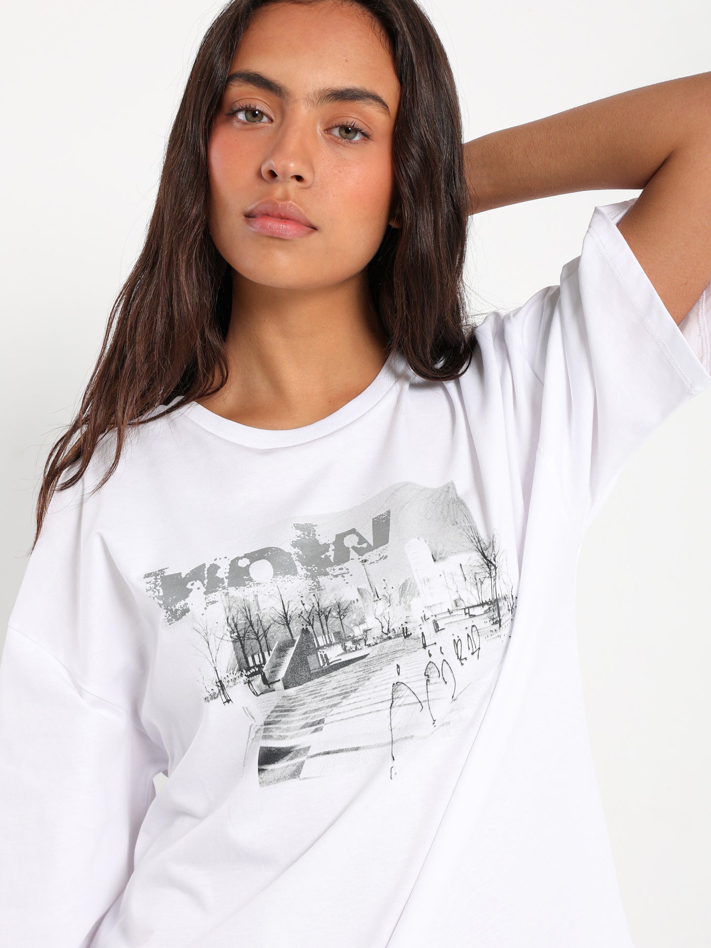 Oversized T-Shirt City Street Print