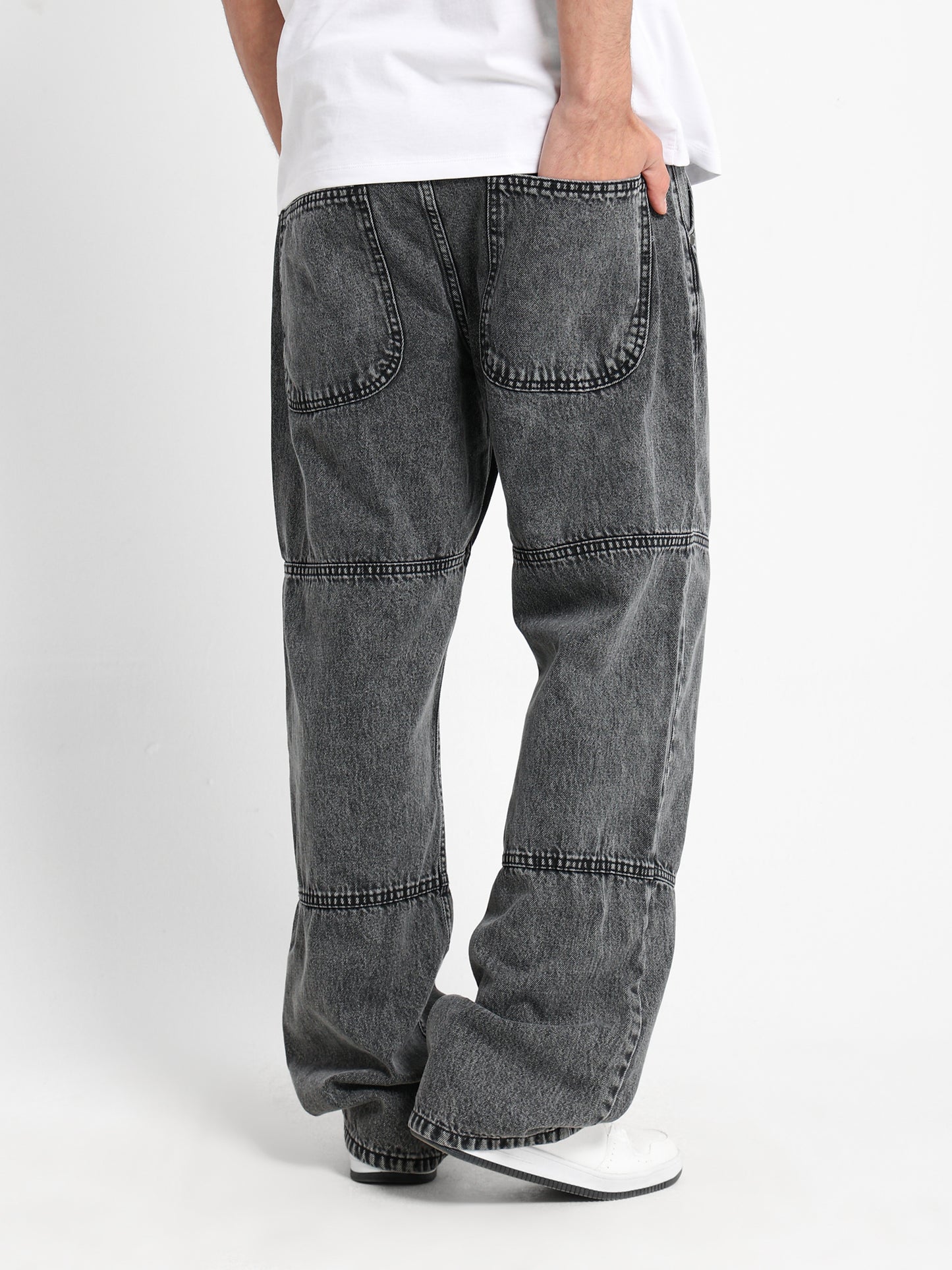 Loose Fit Jeans with Waist Cord