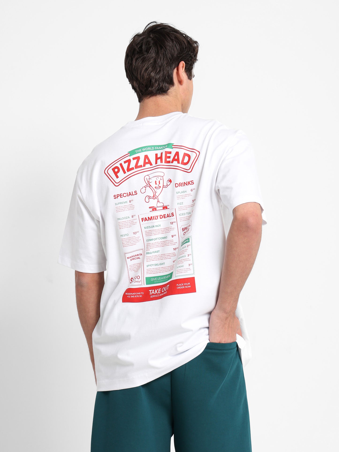 Pizza Head Printed T-Shirt