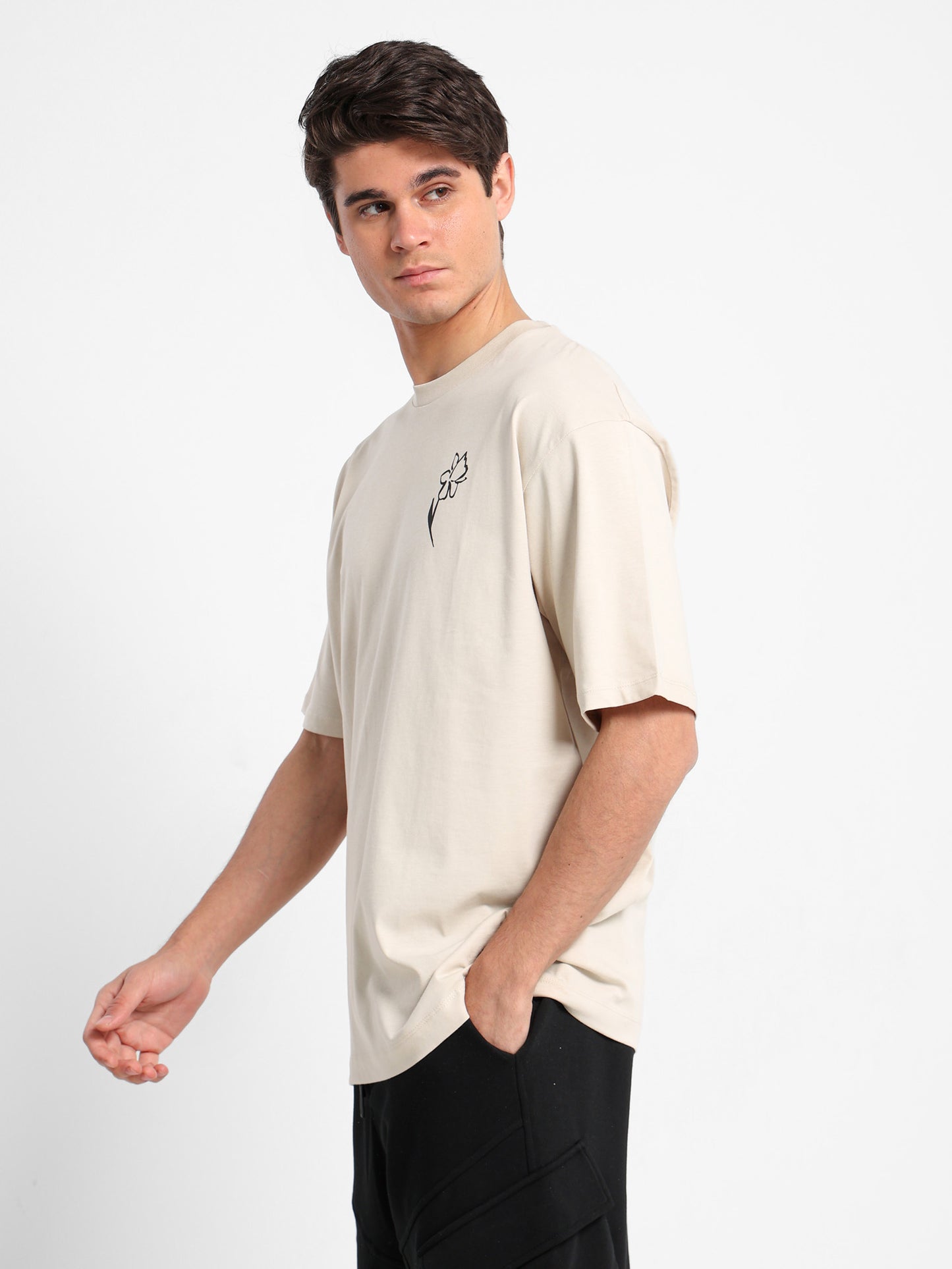 Artistic Sketched Flowers Graphic T-Shirt