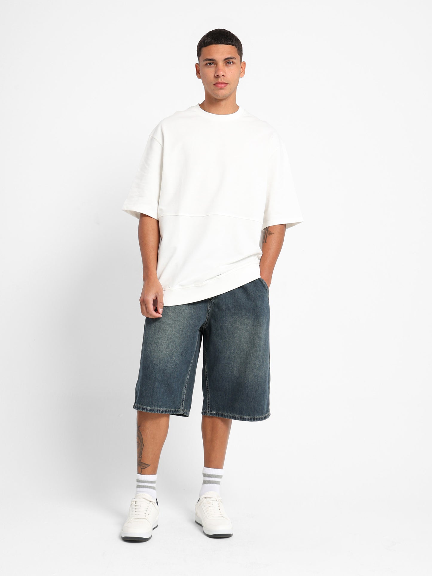 Oversized Melton T-Shirt with Derby Hem