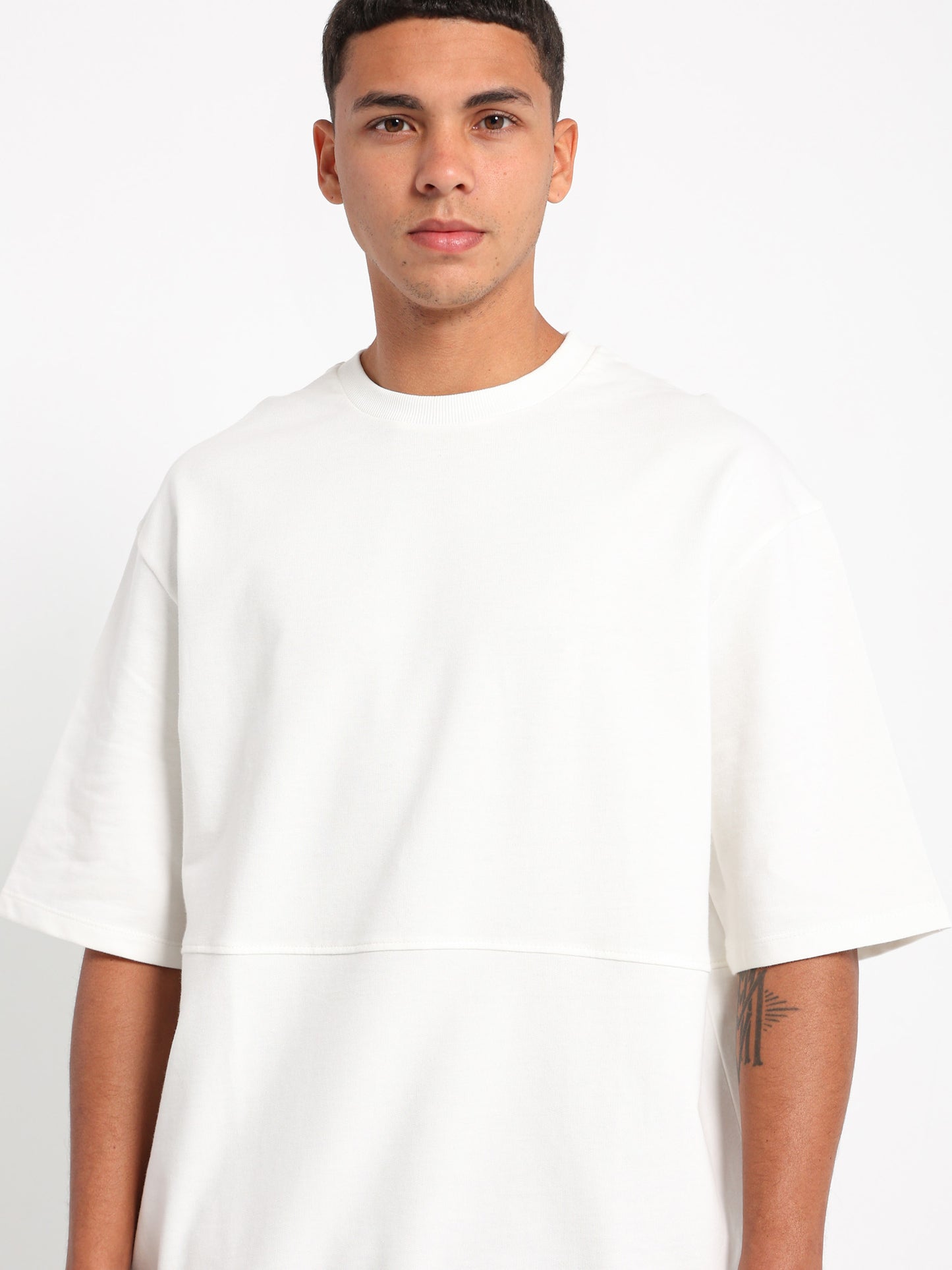 Oversized Melton T-Shirt with Derby Hem