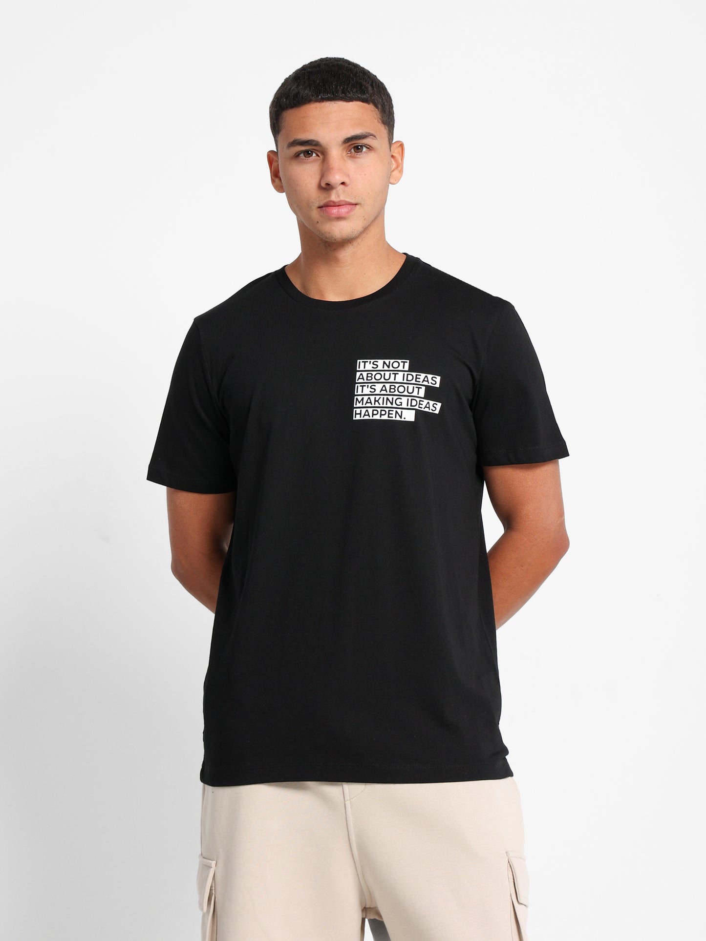 Chest Text Printed T-Shirt