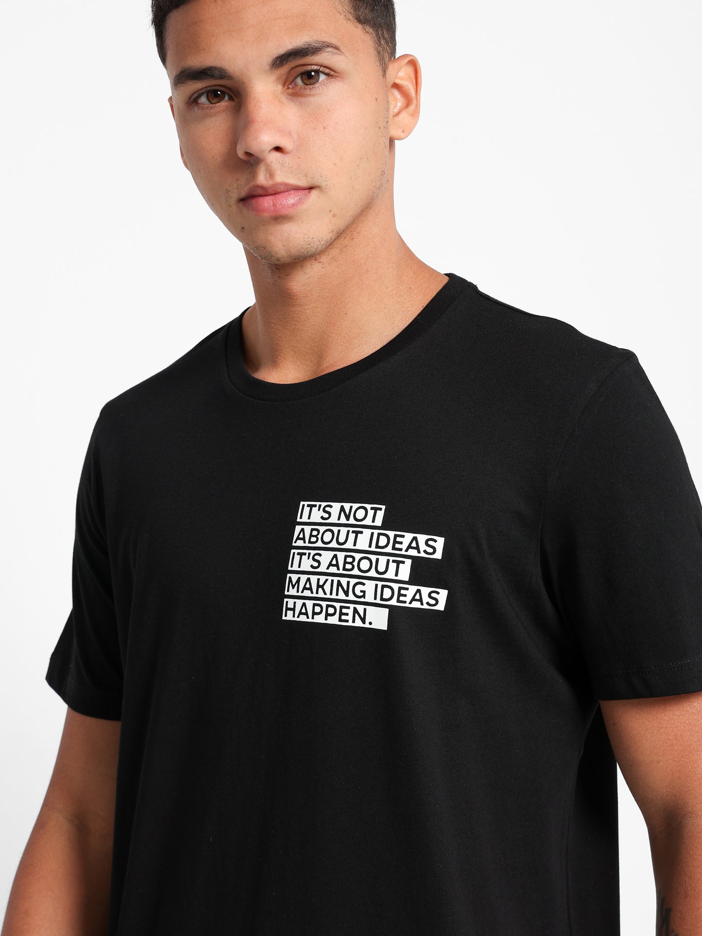 Chest Text Printed T-Shirt