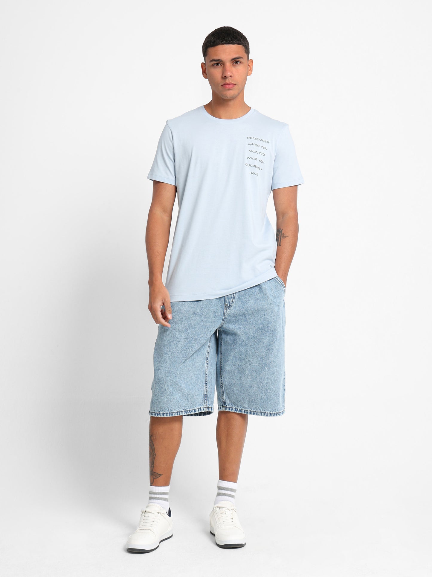 Chest Text Printed T-Shirt