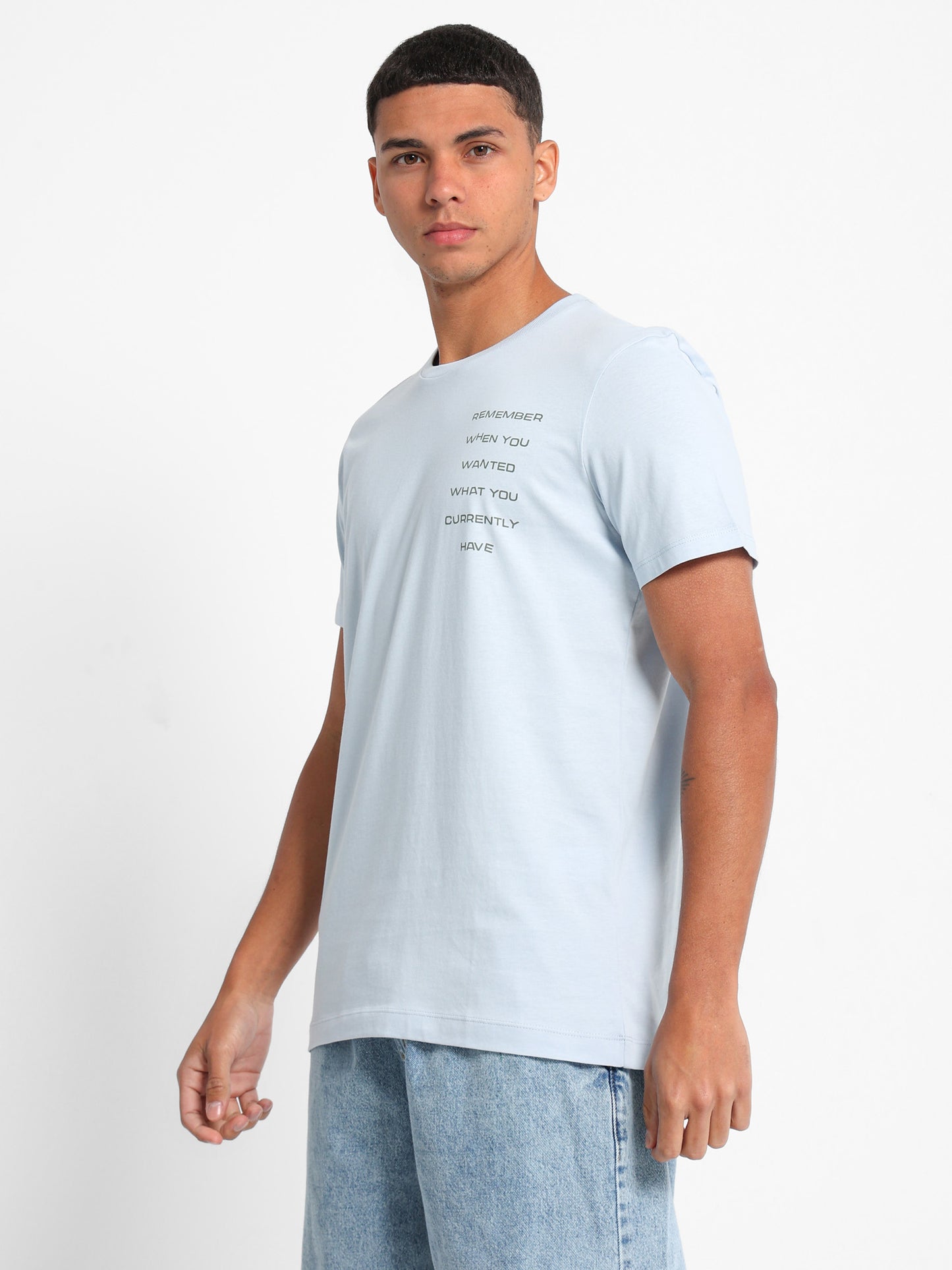 Chest Text Printed T-Shirt