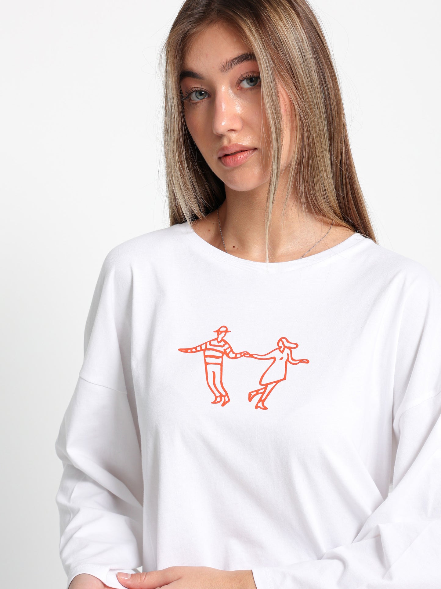 Hi-Low Front Print T-Shirt