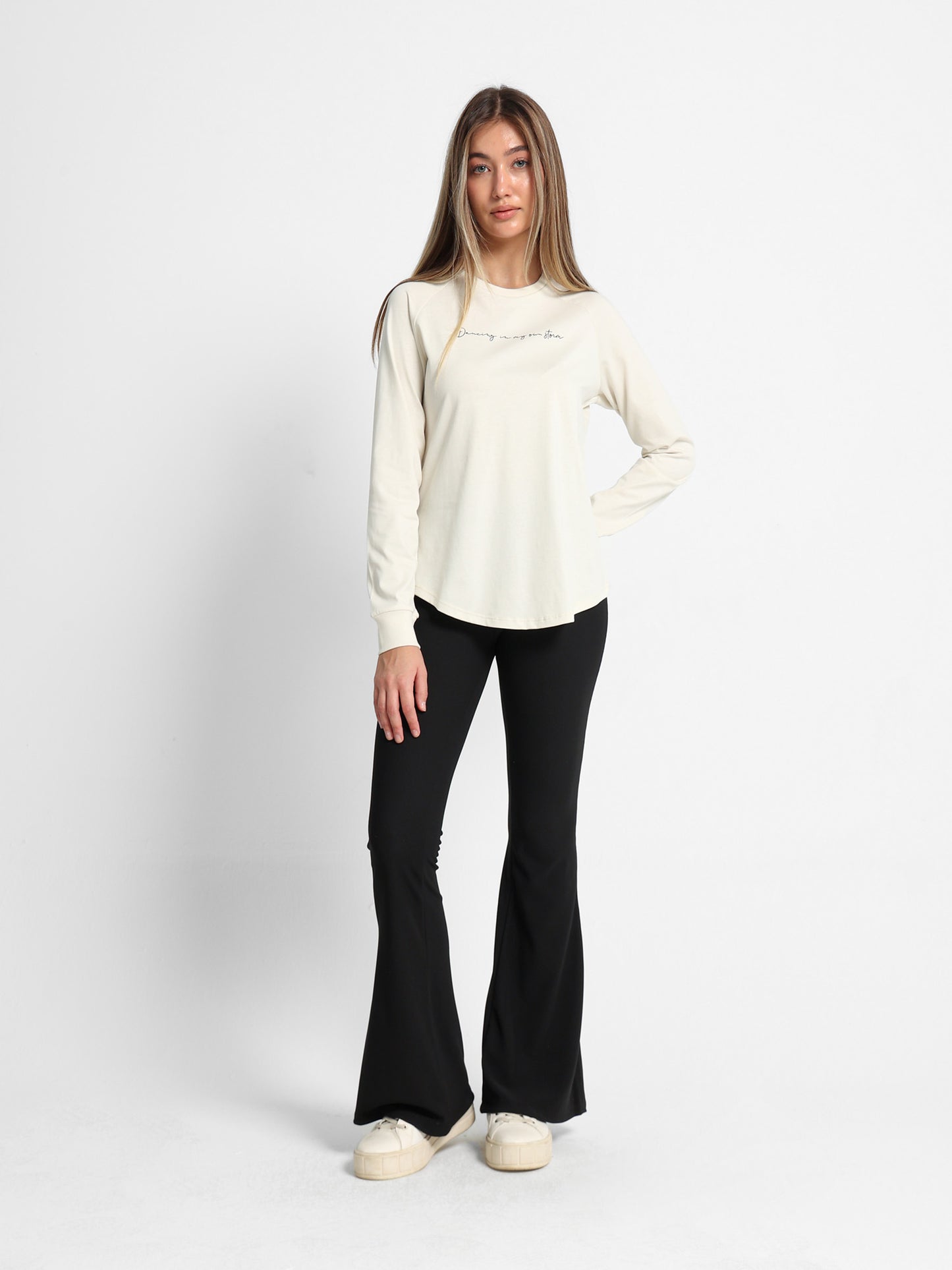 Text Print Raglan Sleeve T-Shirt