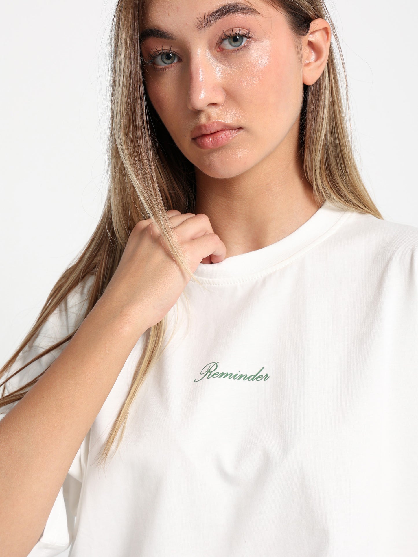 Text and Leaf Print T-Shirt