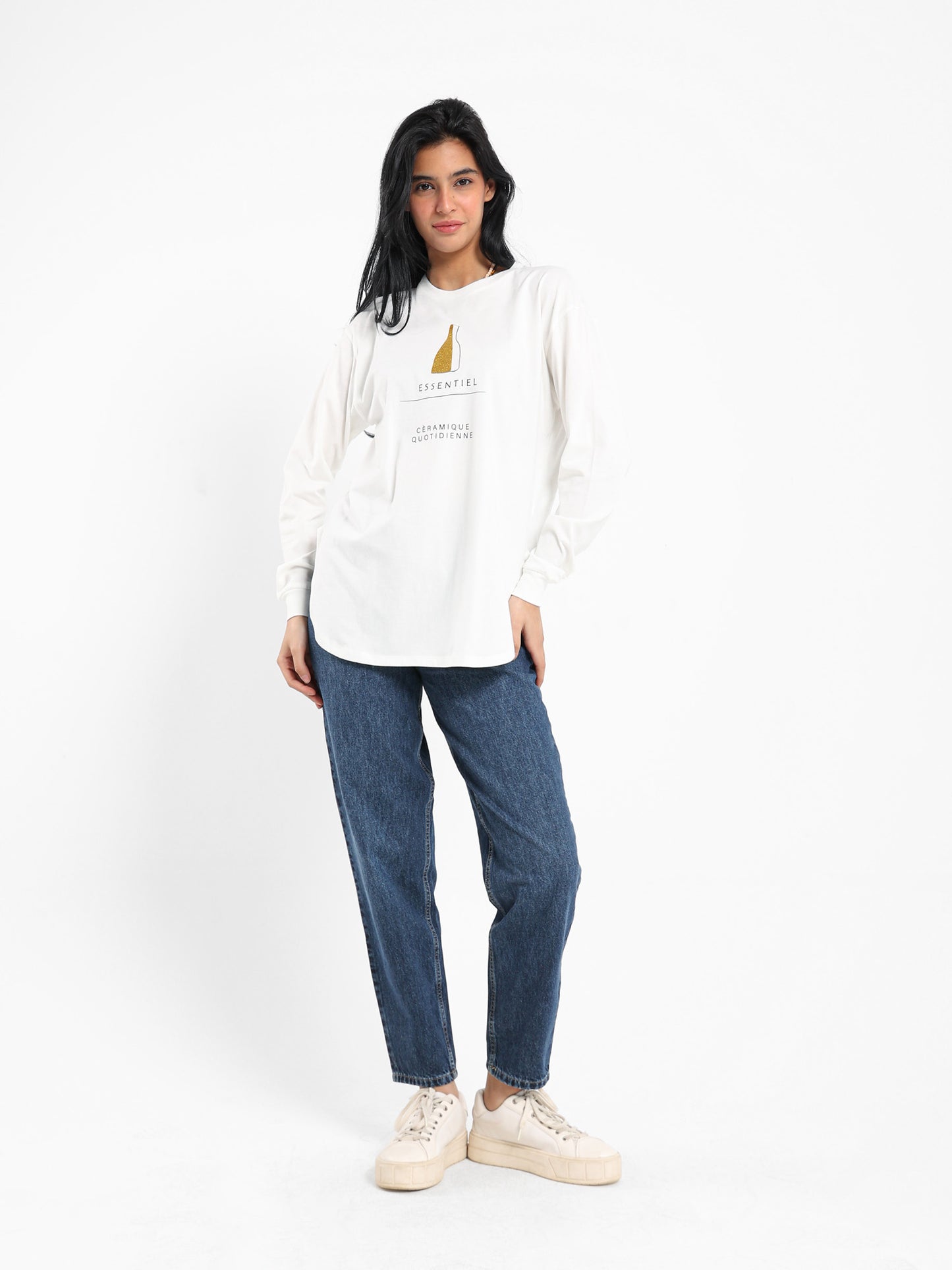 "Ceramique Quotidienne" Oversized Long Sleeve T-Shirt