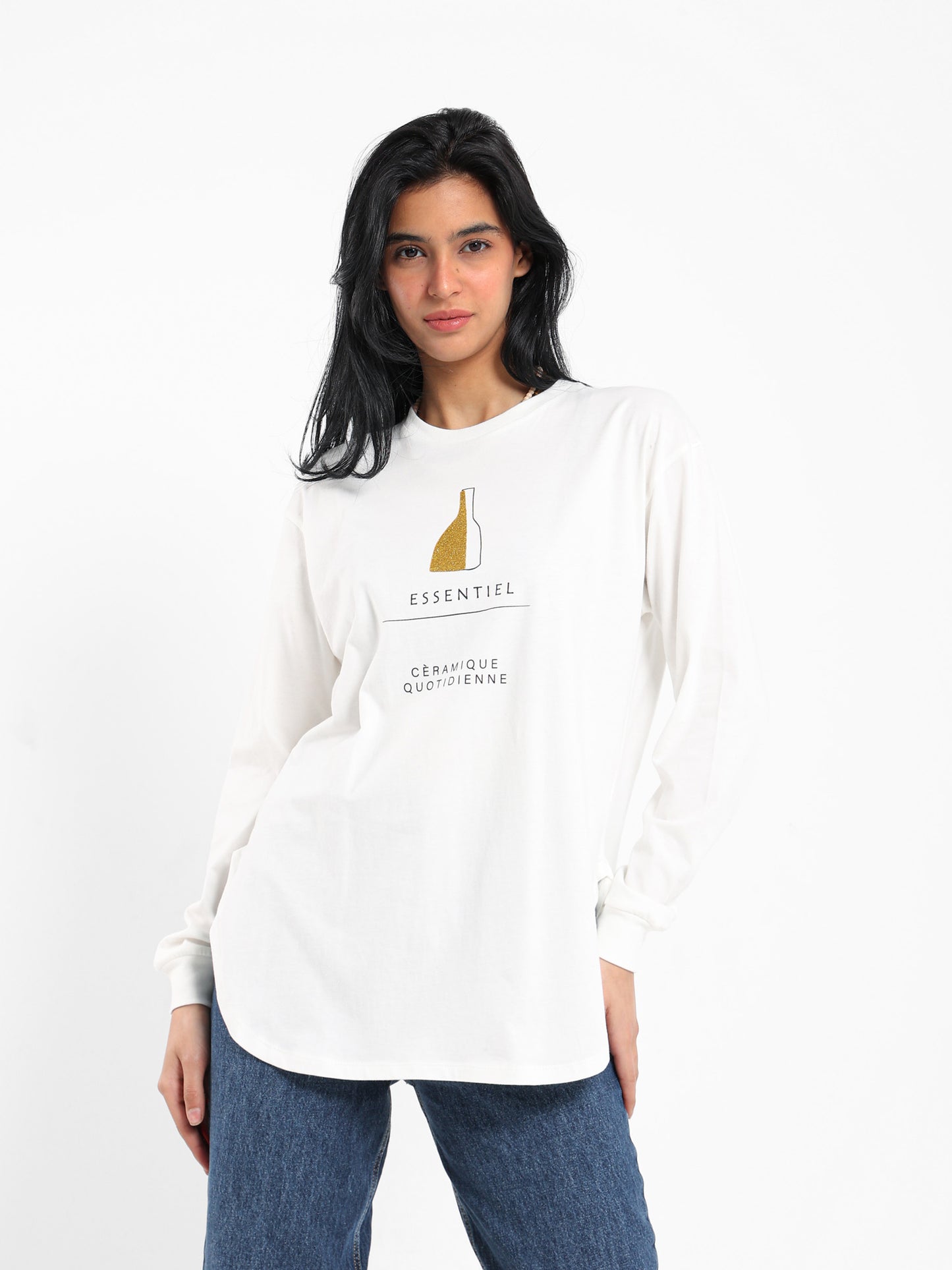 "Ceramique Quotidienne" Oversized Long Sleeve T-Shirt