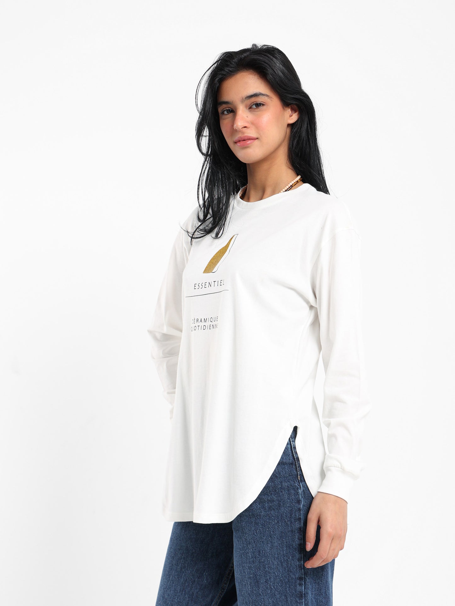 "Ceramique Quotidienne" Oversized Long Sleeve T-Shirt