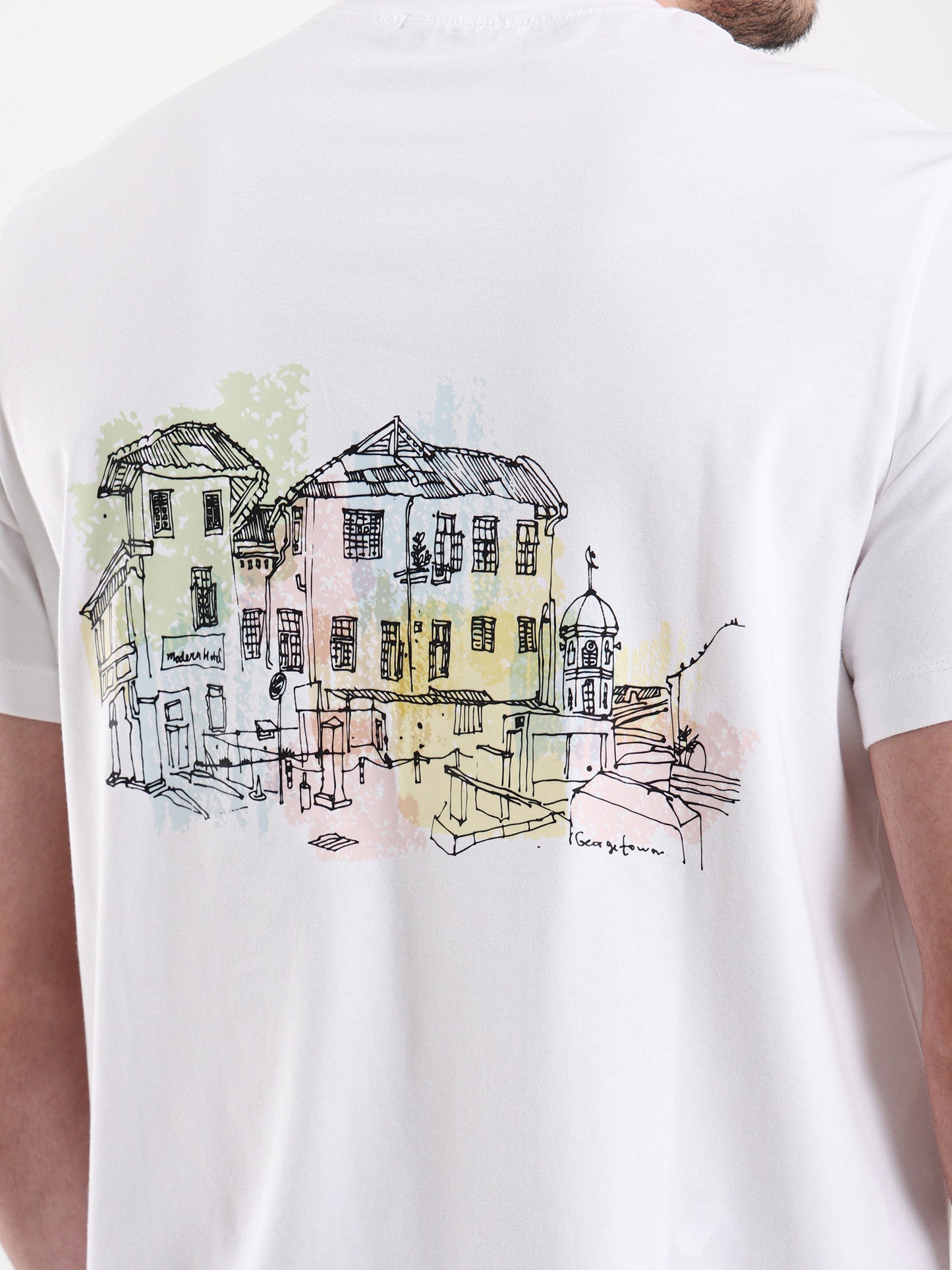 Summer Building Back Print T-Shirt