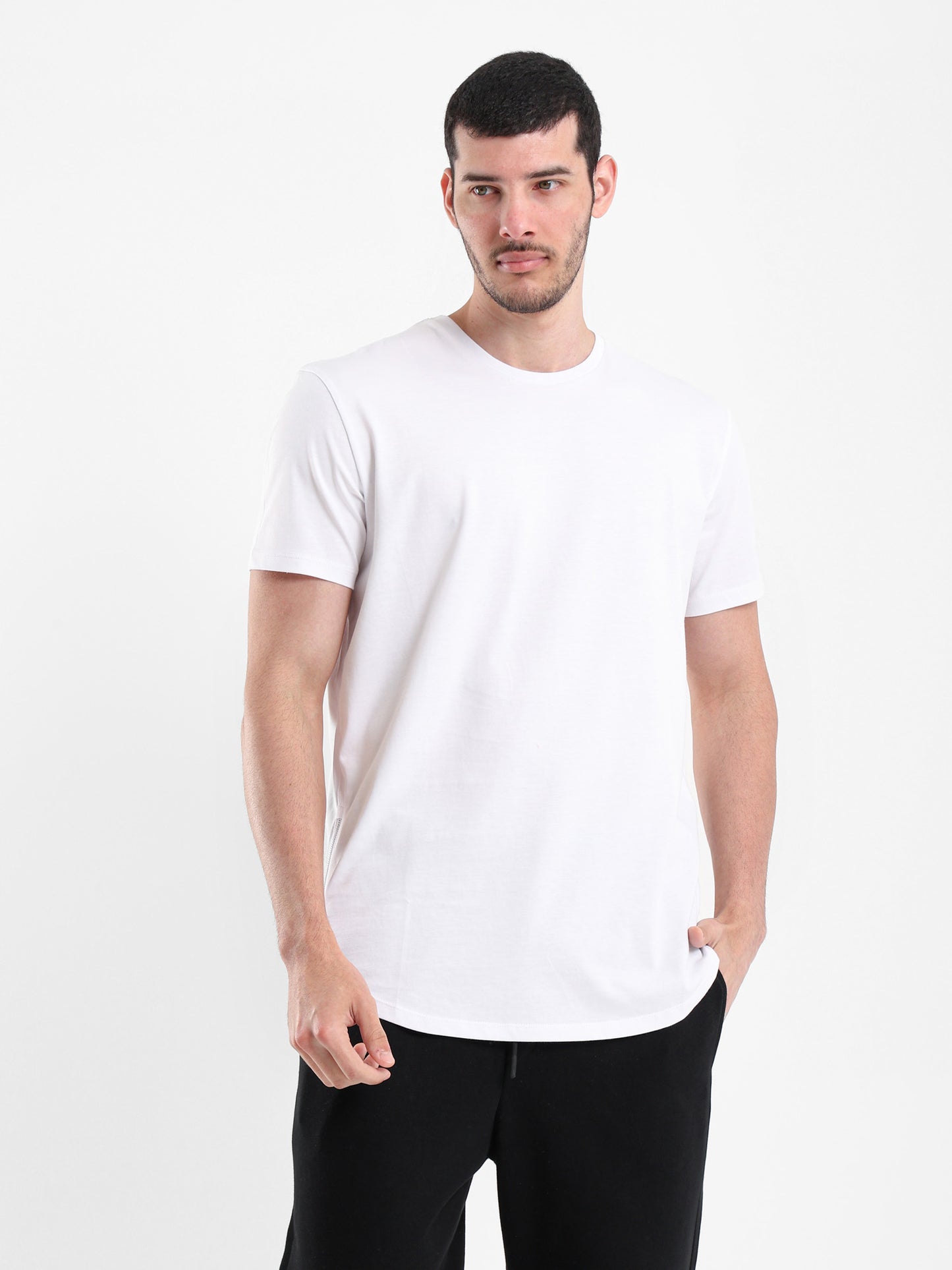 Longline T-Shirt with Side Zipper