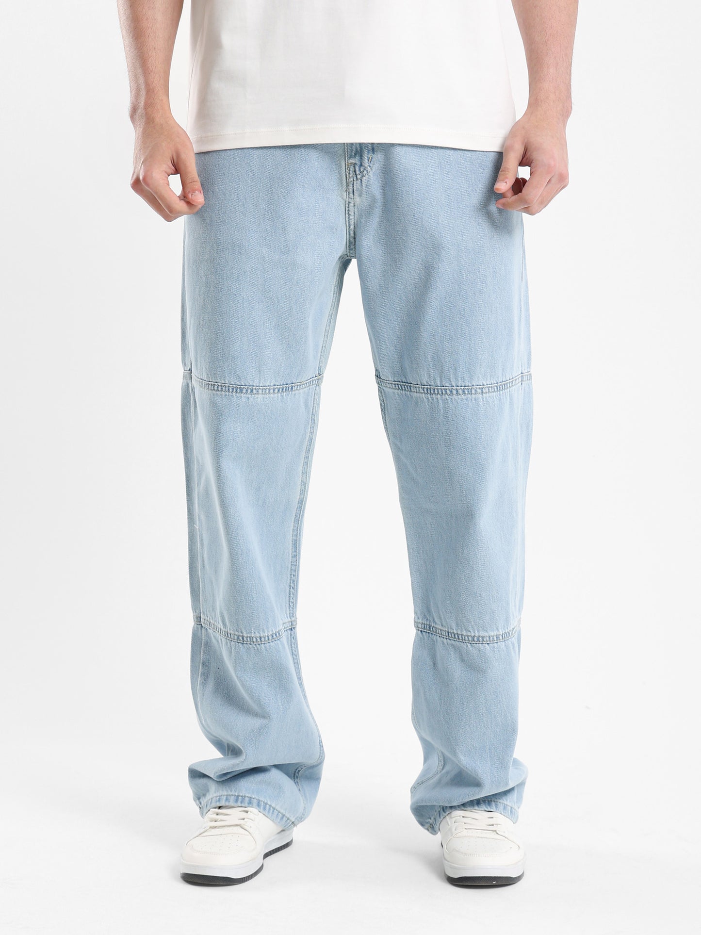 Loose Fit Jeans with Waist Cord