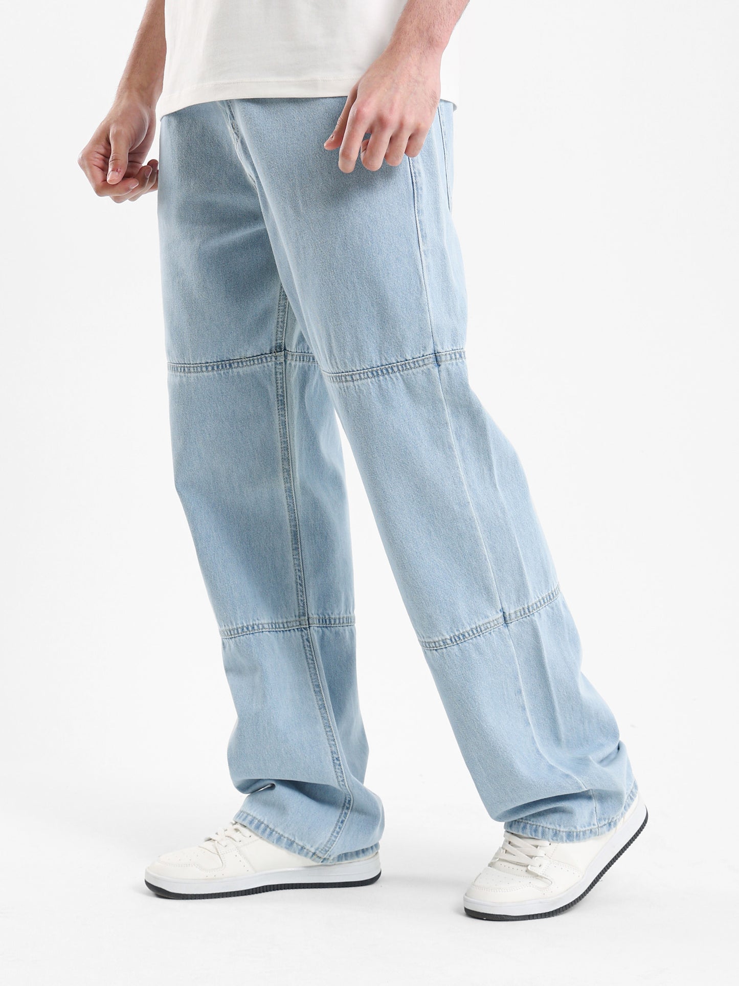 Loose Fit Jeans with Waist Cord