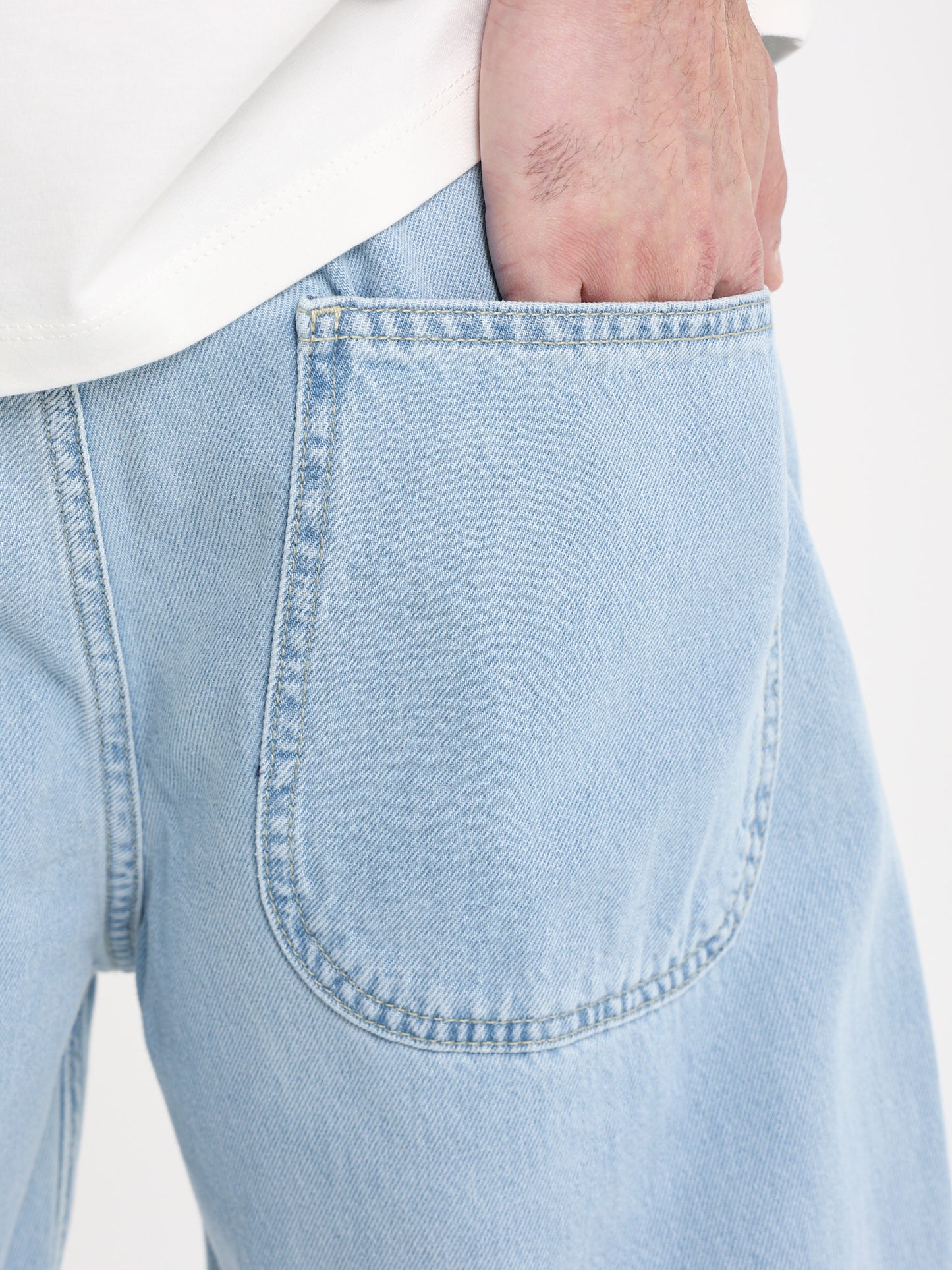 Loose Fit Jeans with Waist Cord