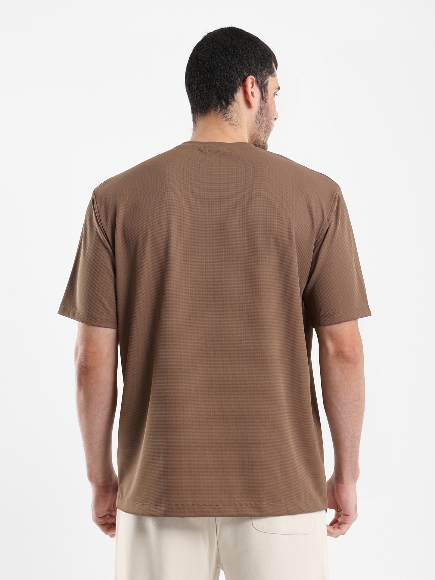 Pique-Style Solid Relaxed Fit T-Shirt