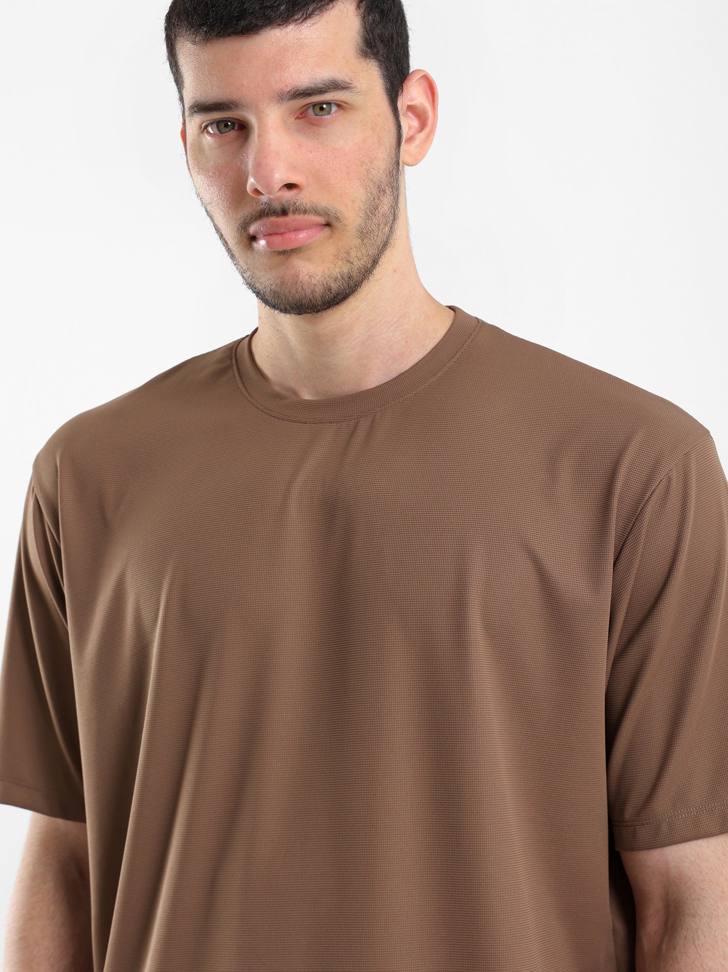 Pique-Style Solid Relaxed Fit T-Shirt