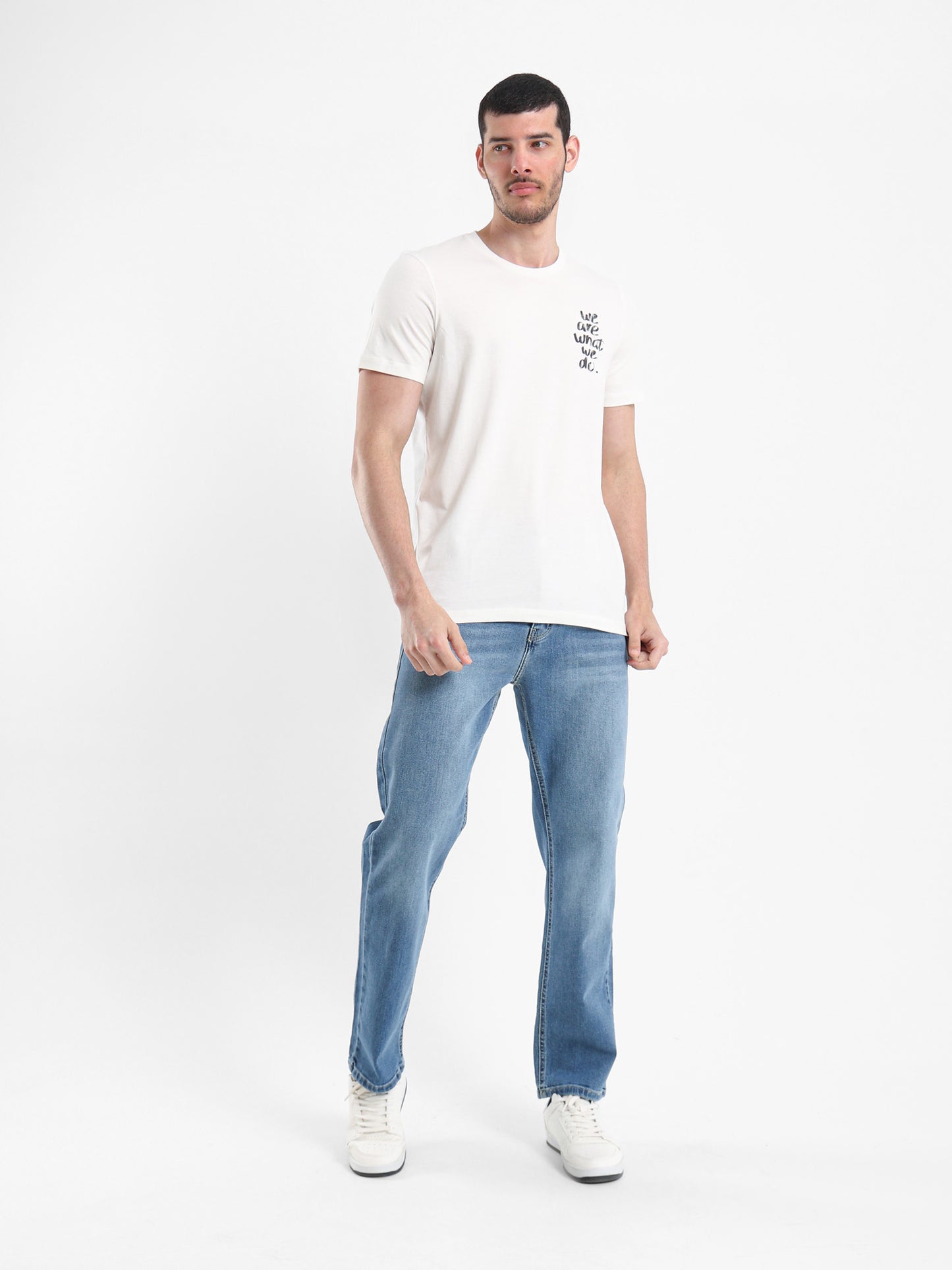 "We are What We Do" Chest Printed T-Shirt
