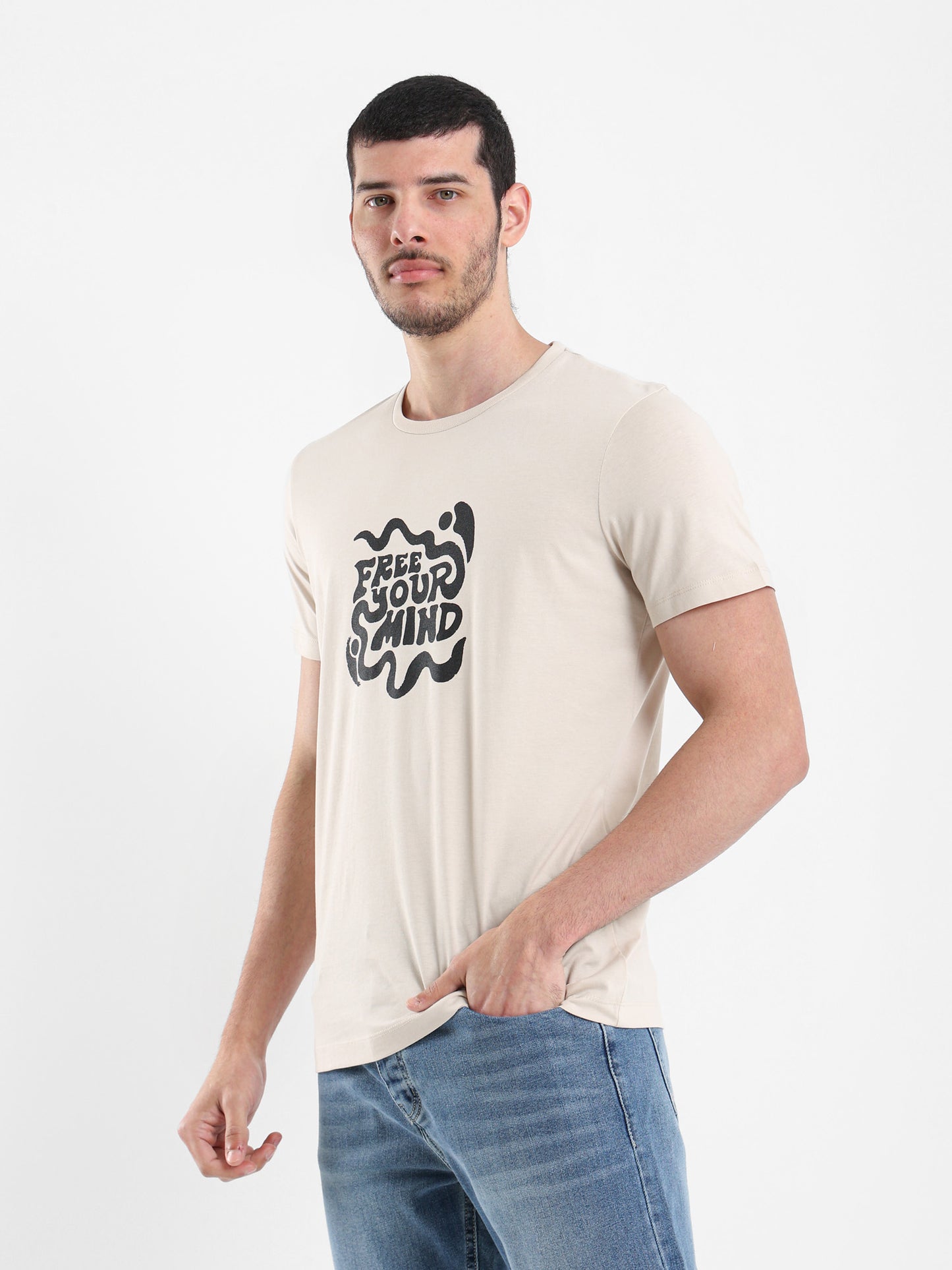 "Free Your Mind" Place Print T-Shirt
