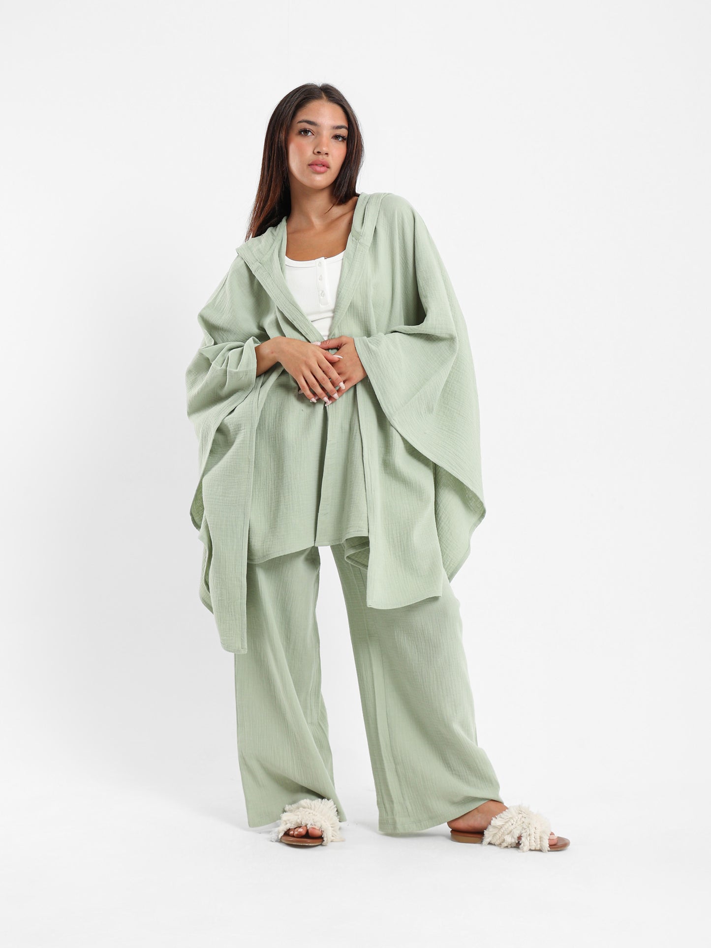 Hooded Asymmetric Kimono