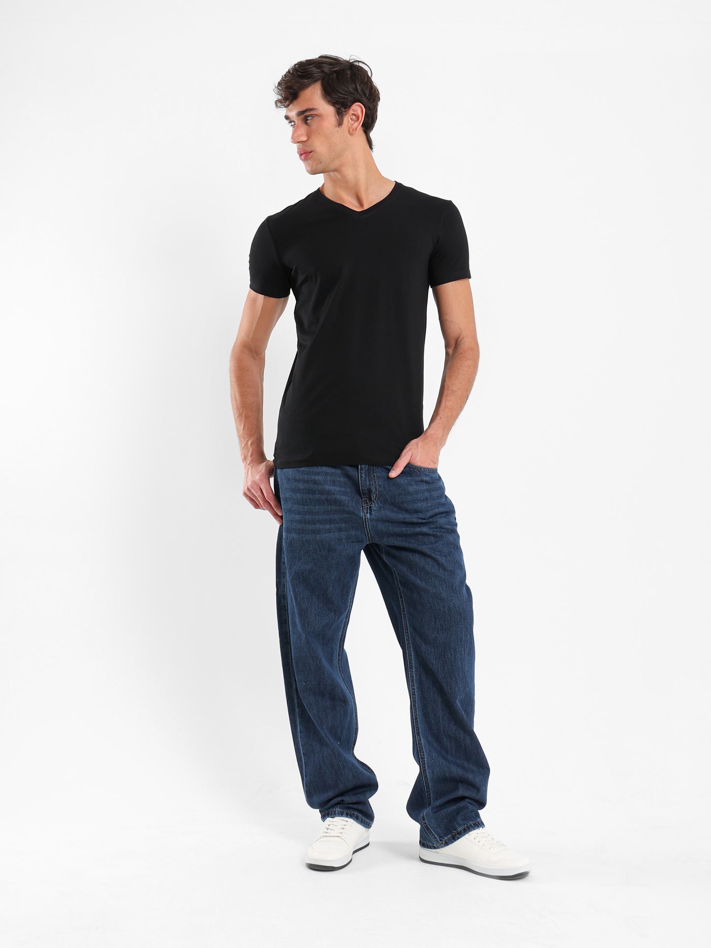 Basic Muscle Fit V-Neck T-Shirt