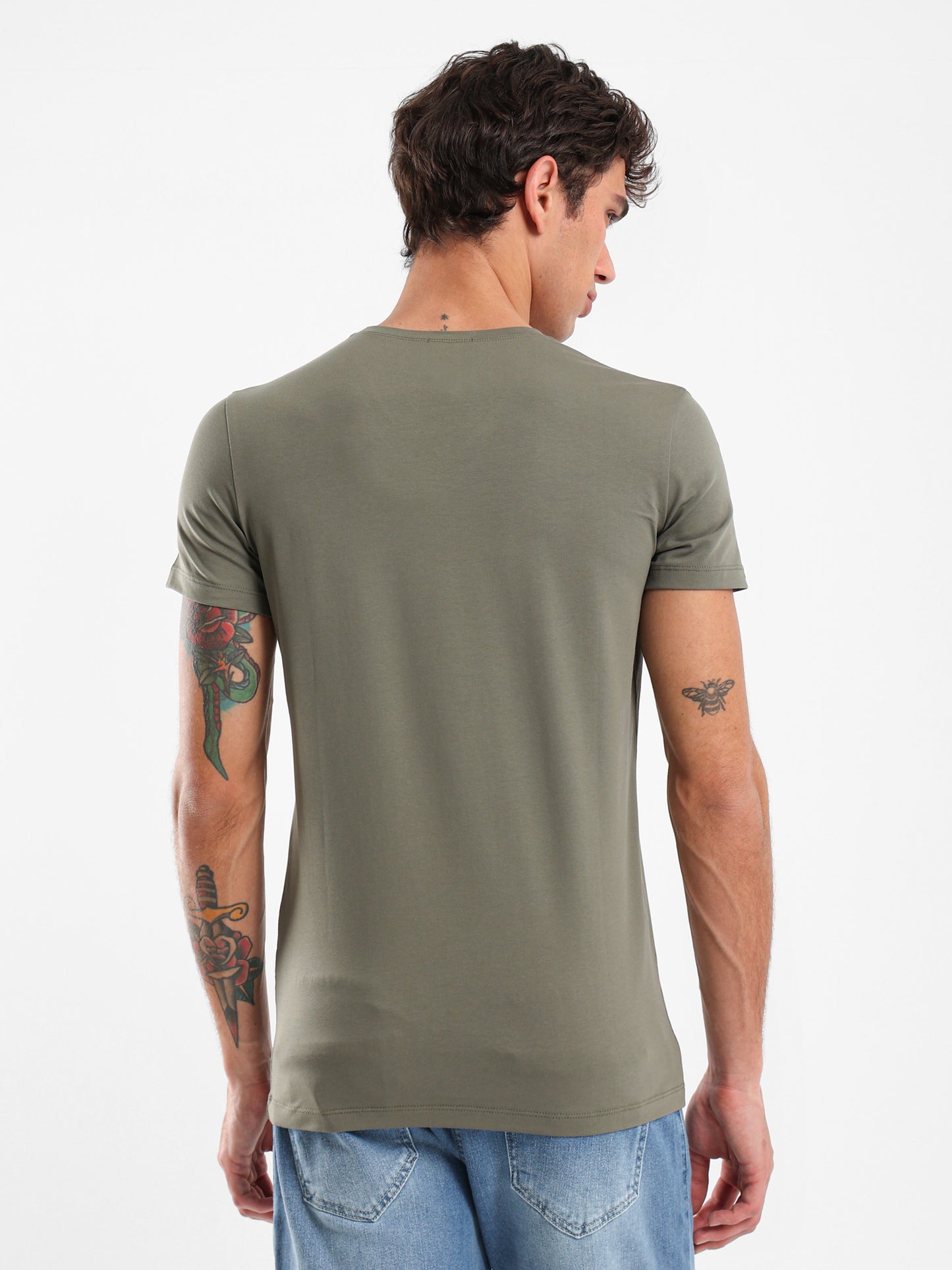 Basic Muscle Fit V-Neck T-Shirt
