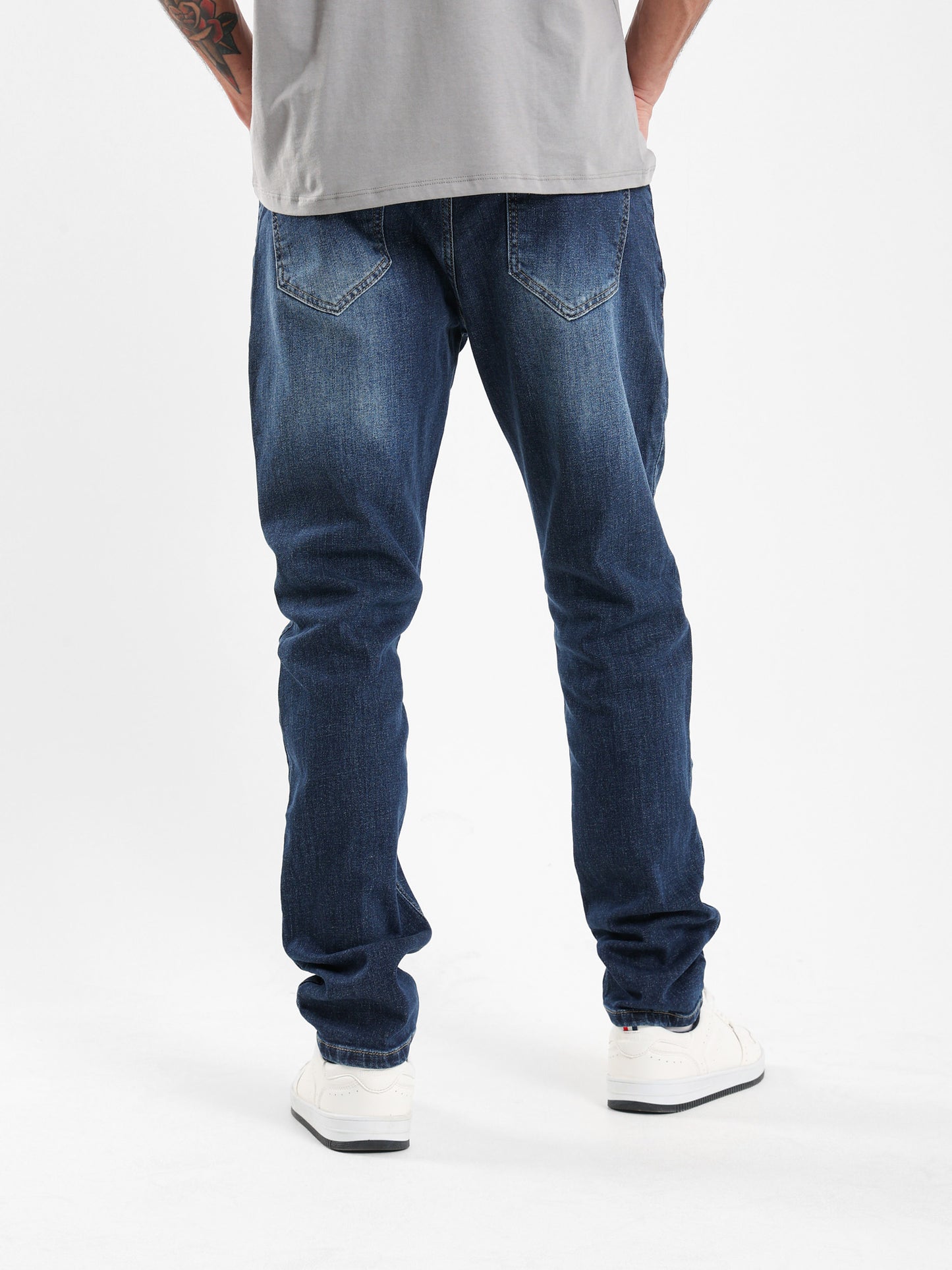 Washed Effect Slim Fit Pants
