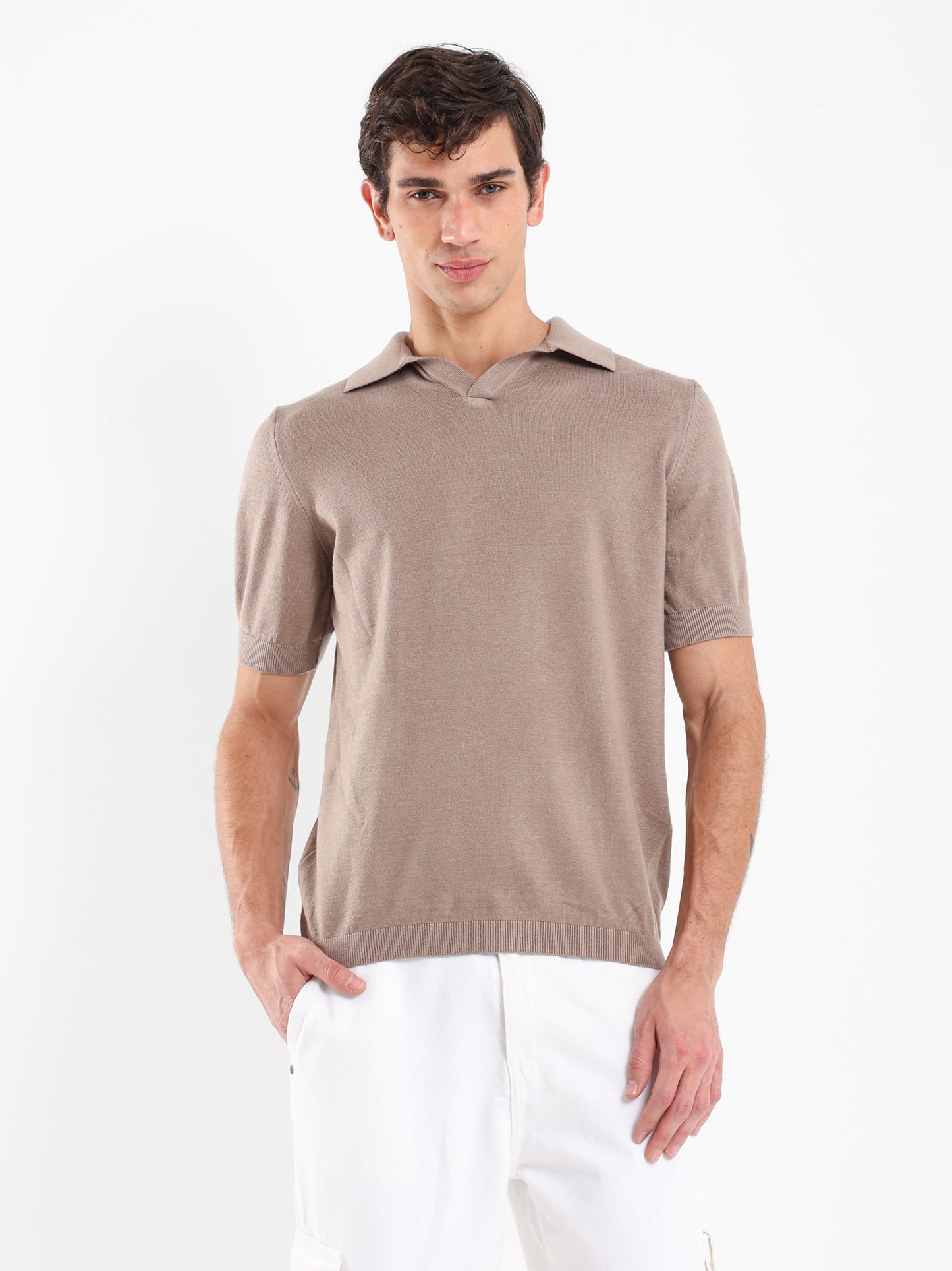 V-Placket Polo Shirt