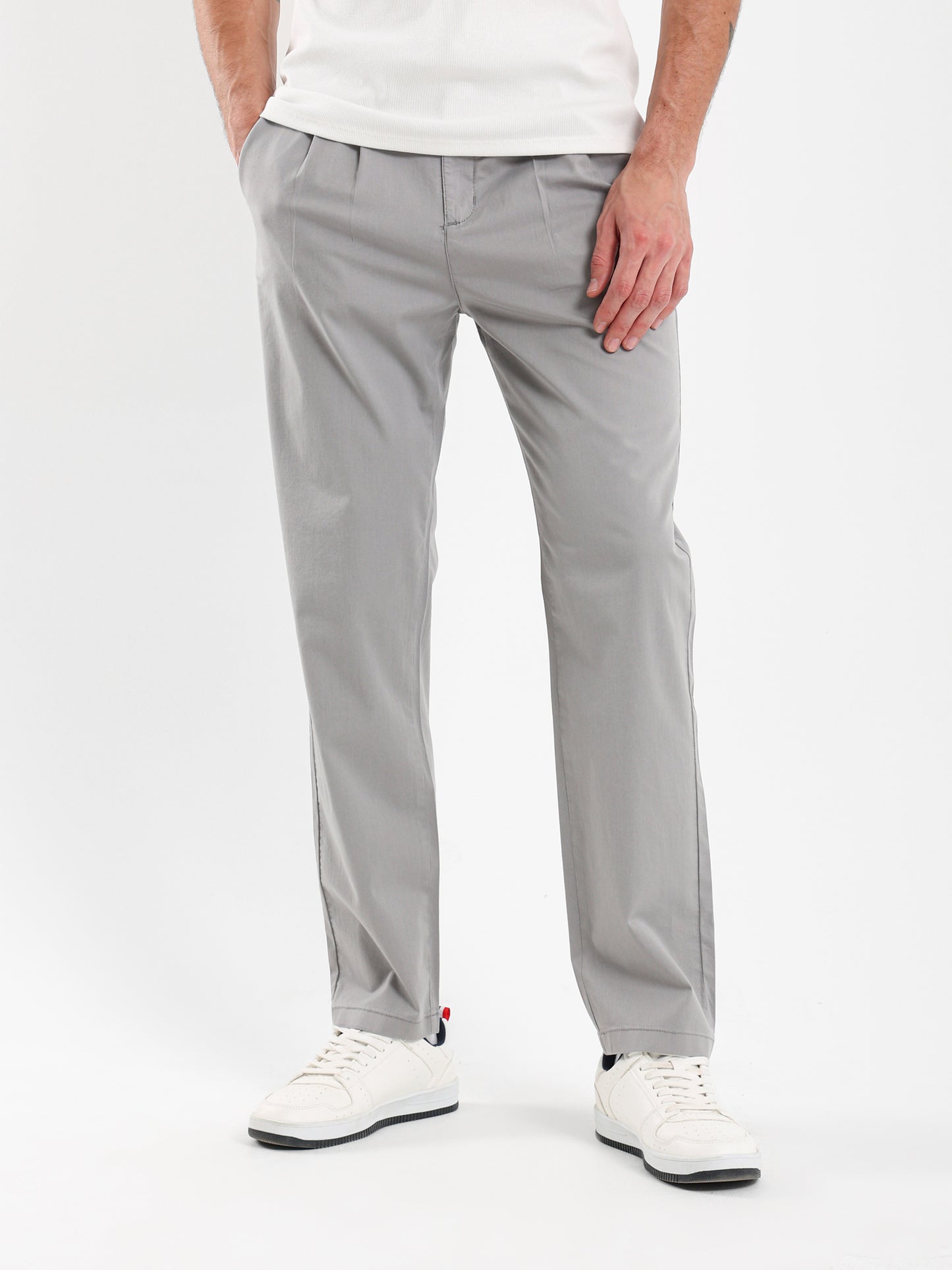 Front Pleated Chino Pants