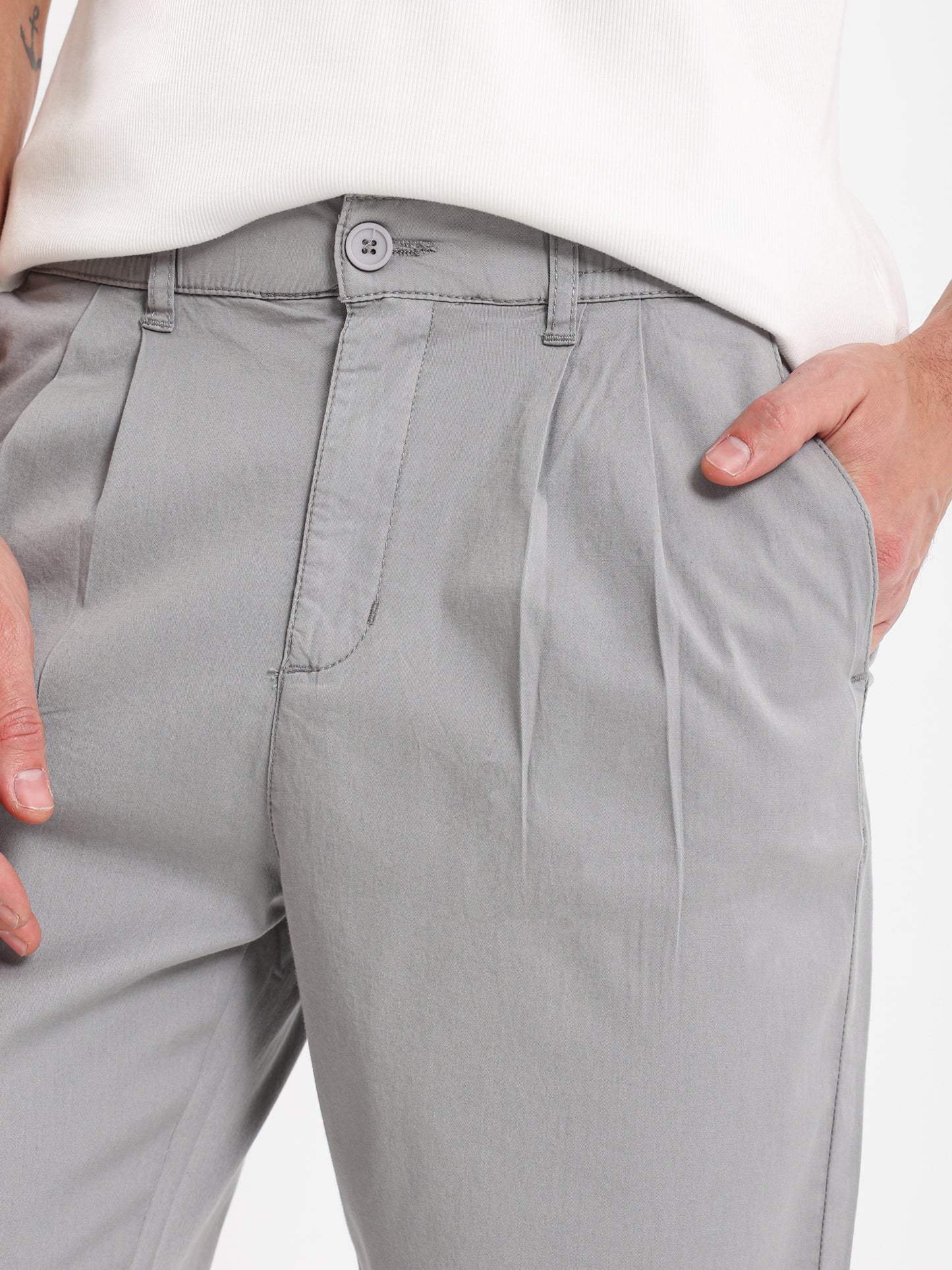 Front Pleated Chino Pants