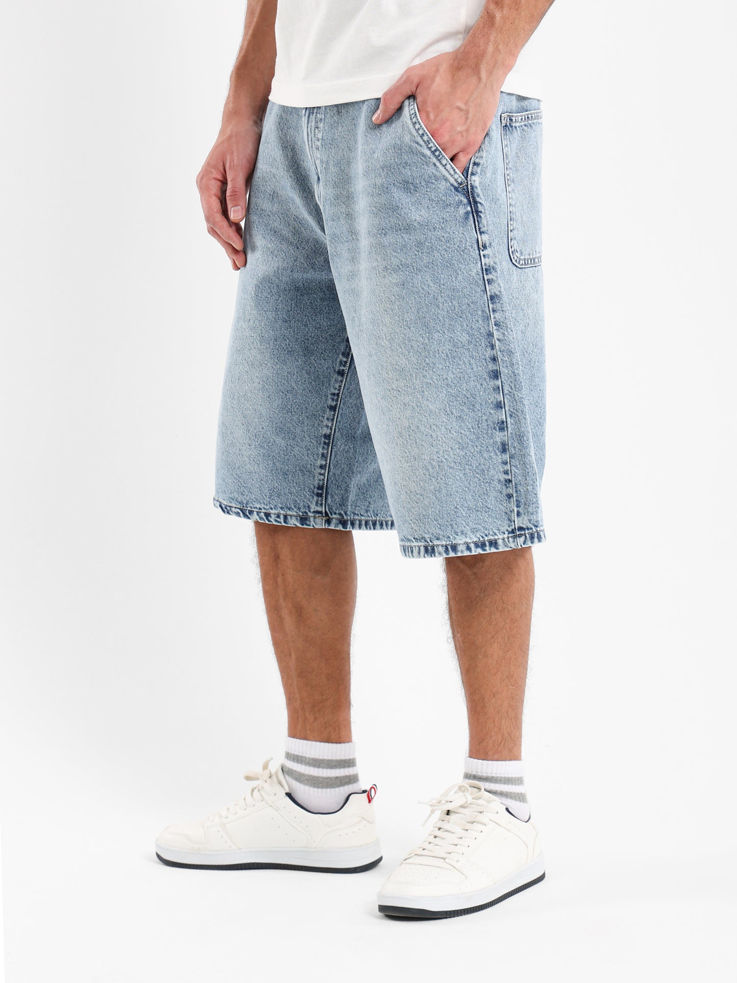 Tie-Dye Loose Fit Denim Shorts