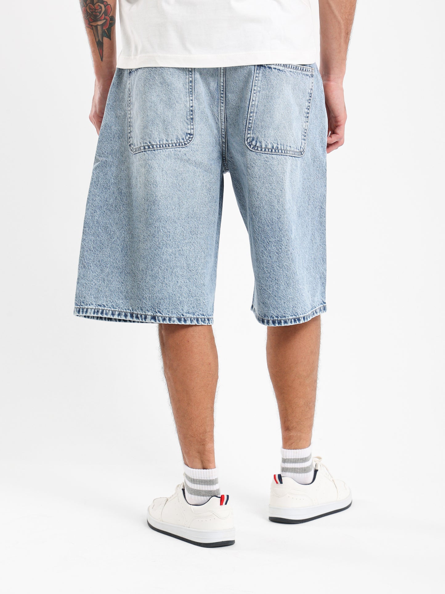 Tie-Dye Loose Fit Denim Shorts