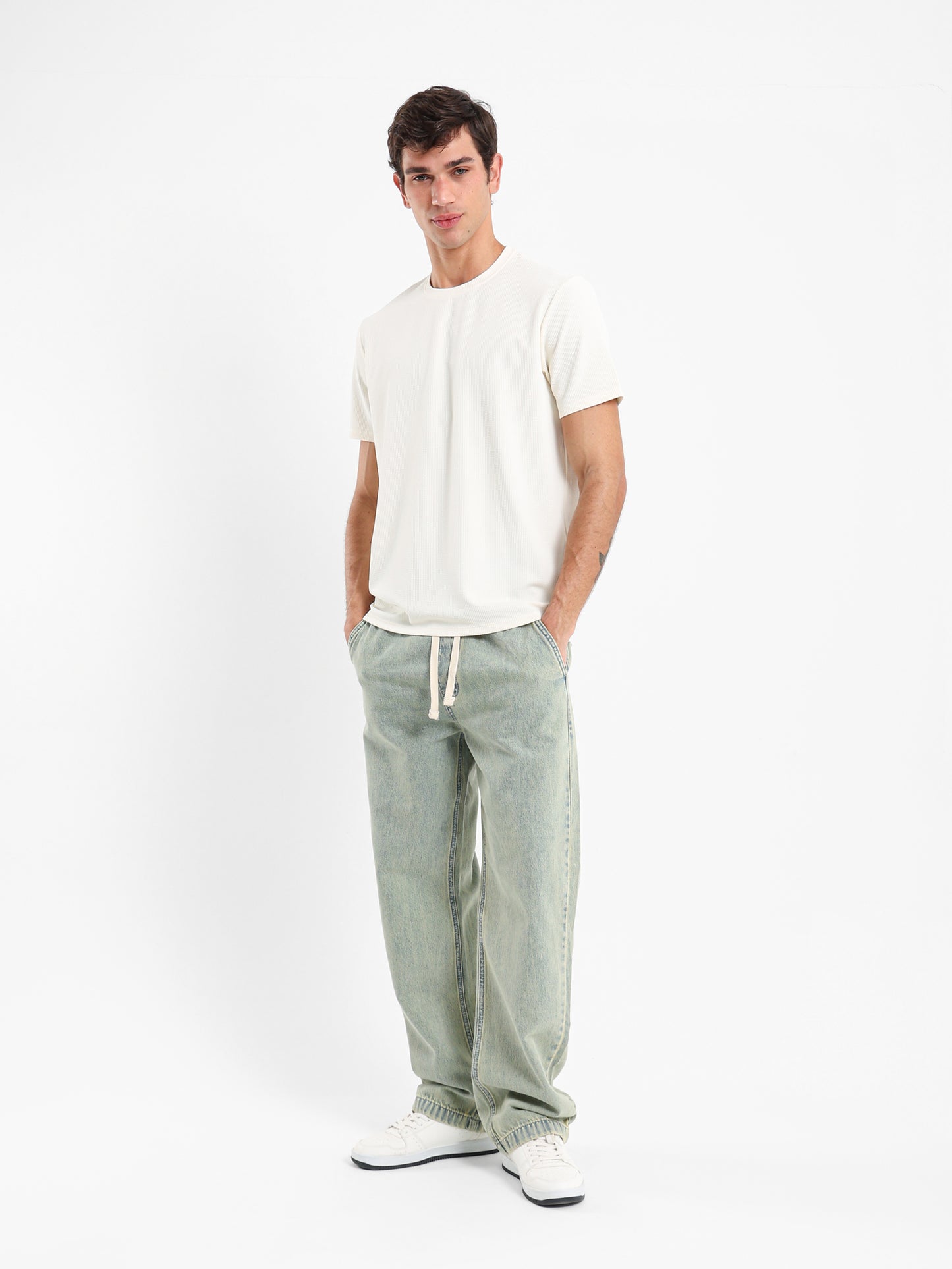 Wrinkled Texture Relaxed Fit T-Shirt