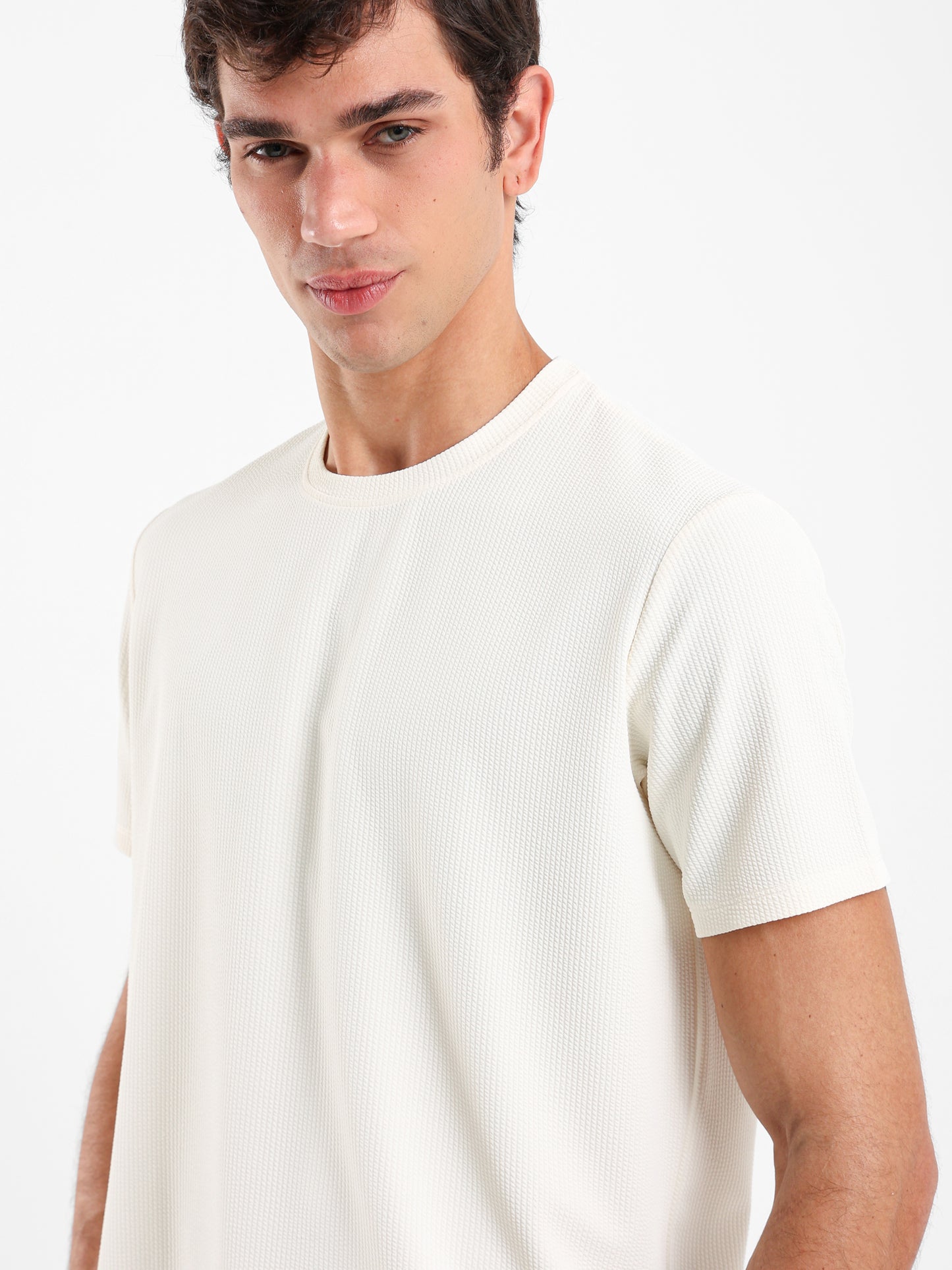Wrinkled Texture Relaxed Fit T-Shirt