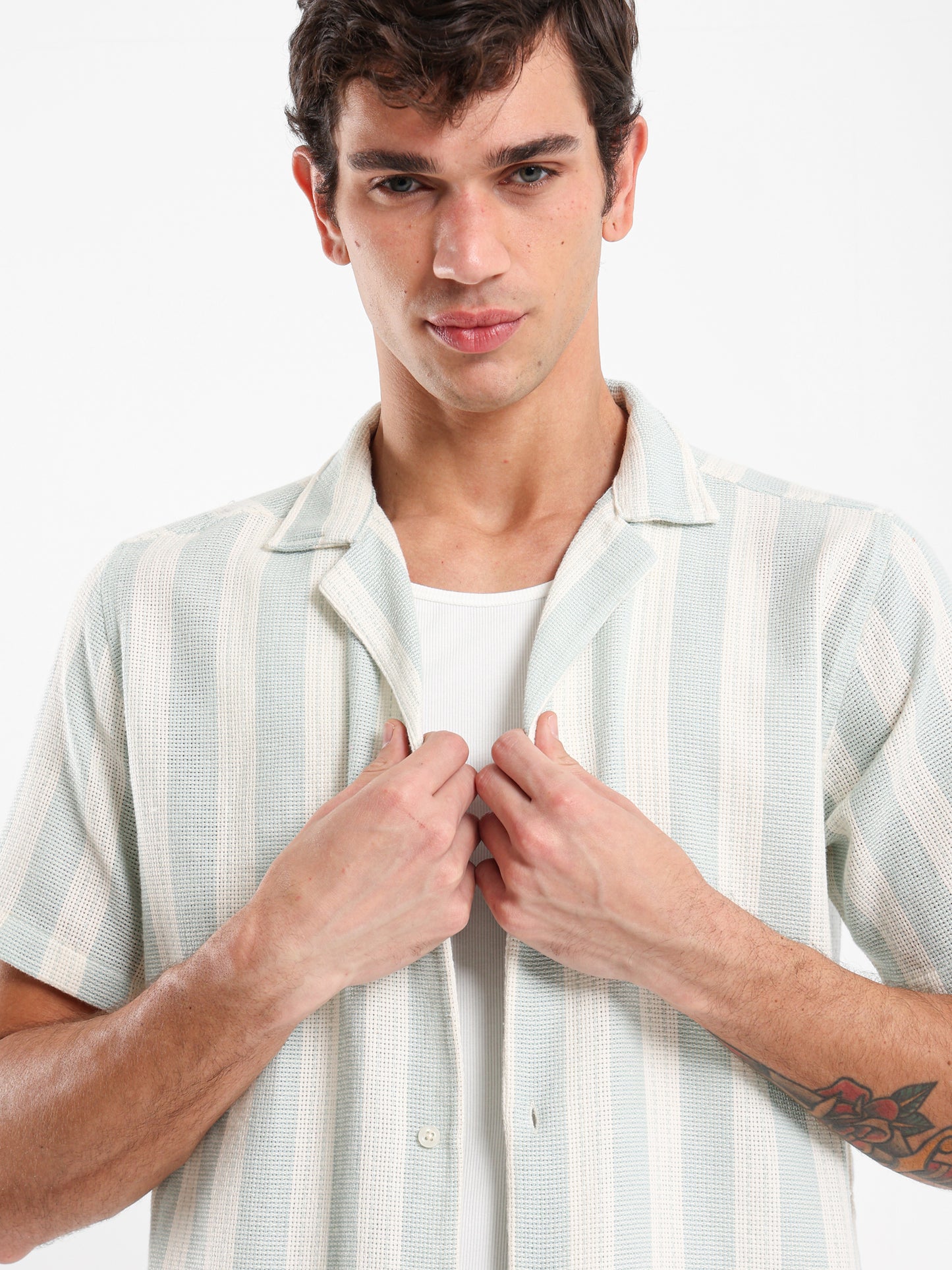 Textured Striped Shirt