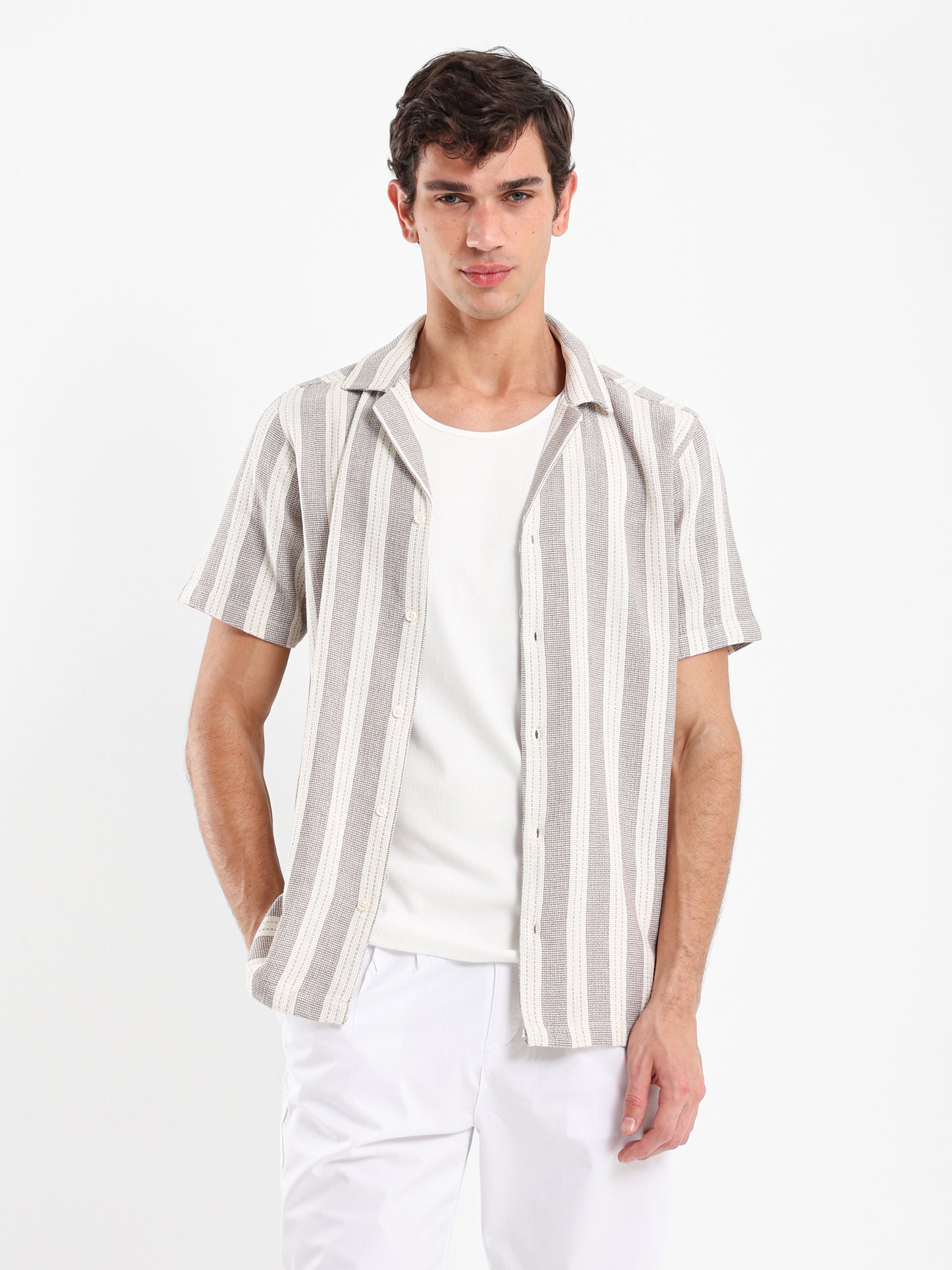 Textured Striped Shirt