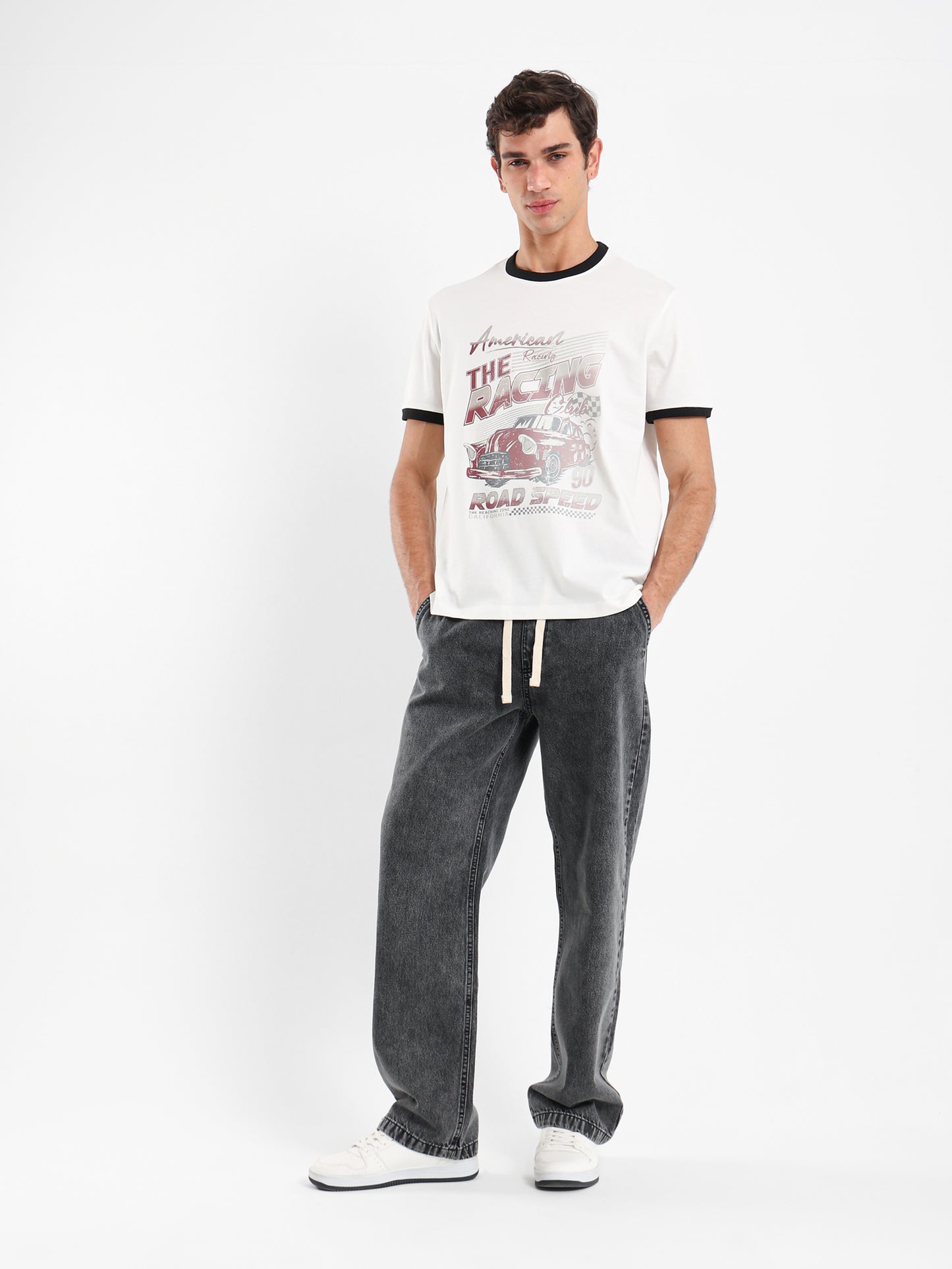 Contrast Hem Printed T-Shirt