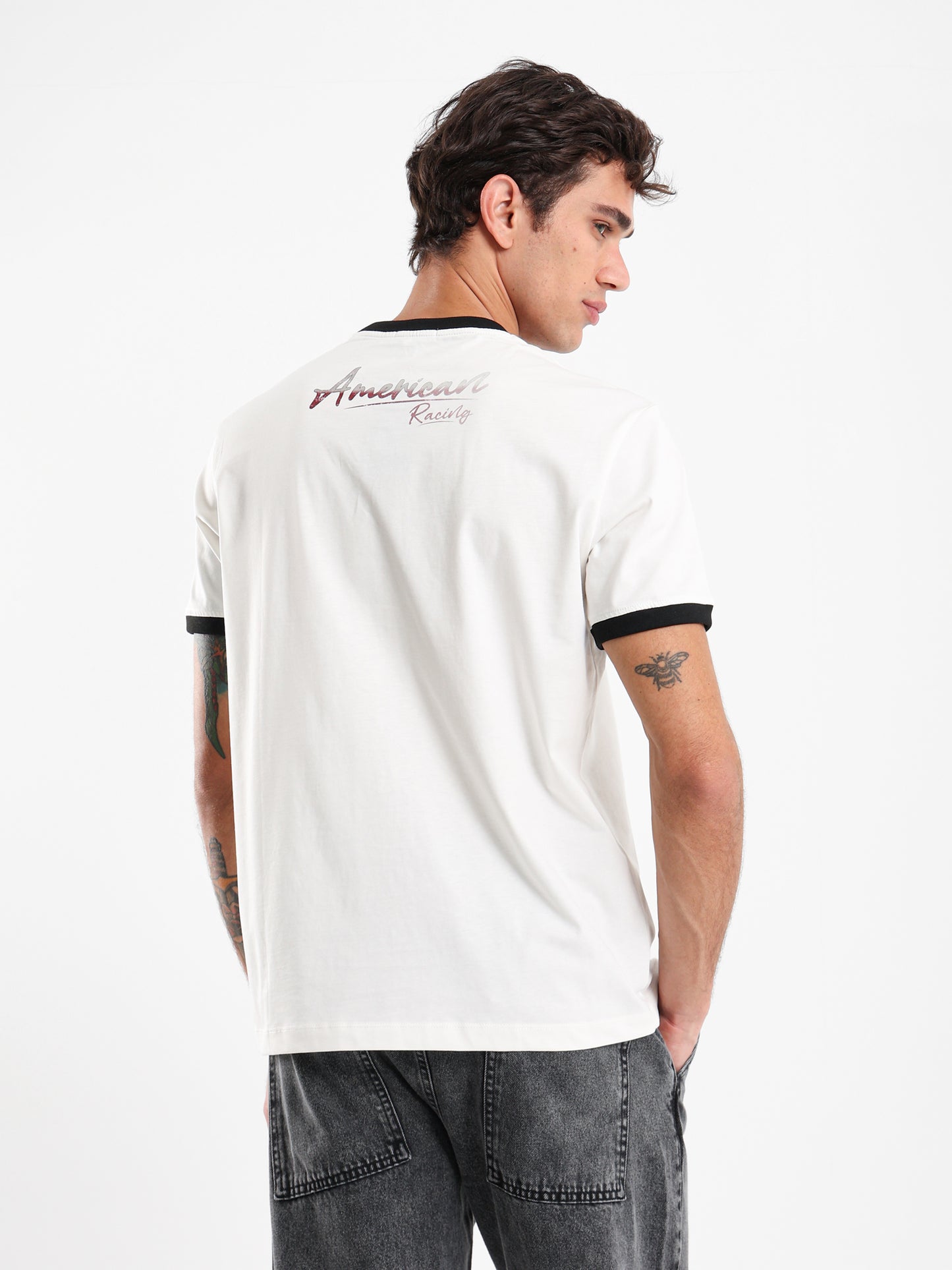 Contrast Hem Printed T-Shirt