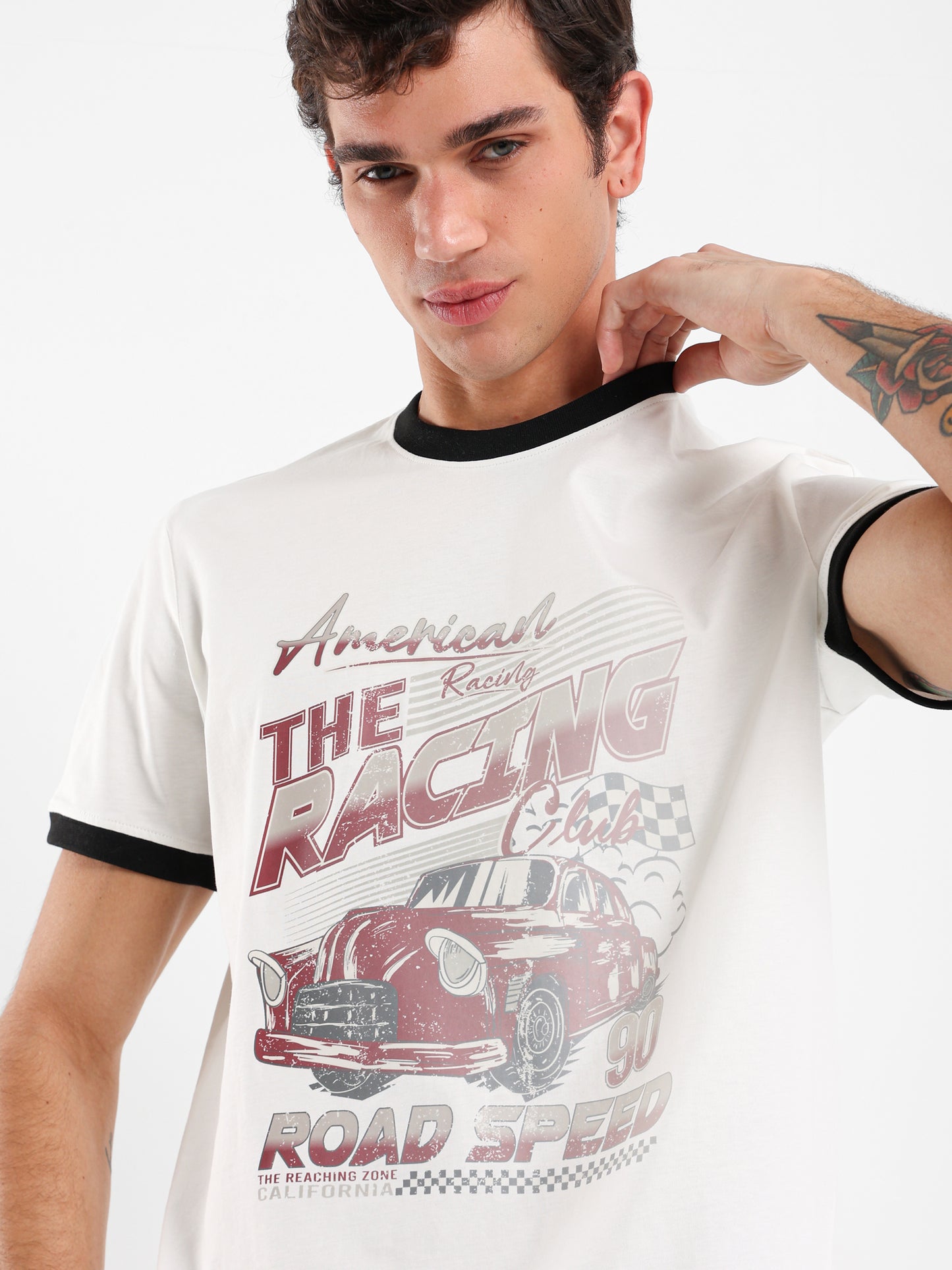 Contrast Hem Printed T-Shirt