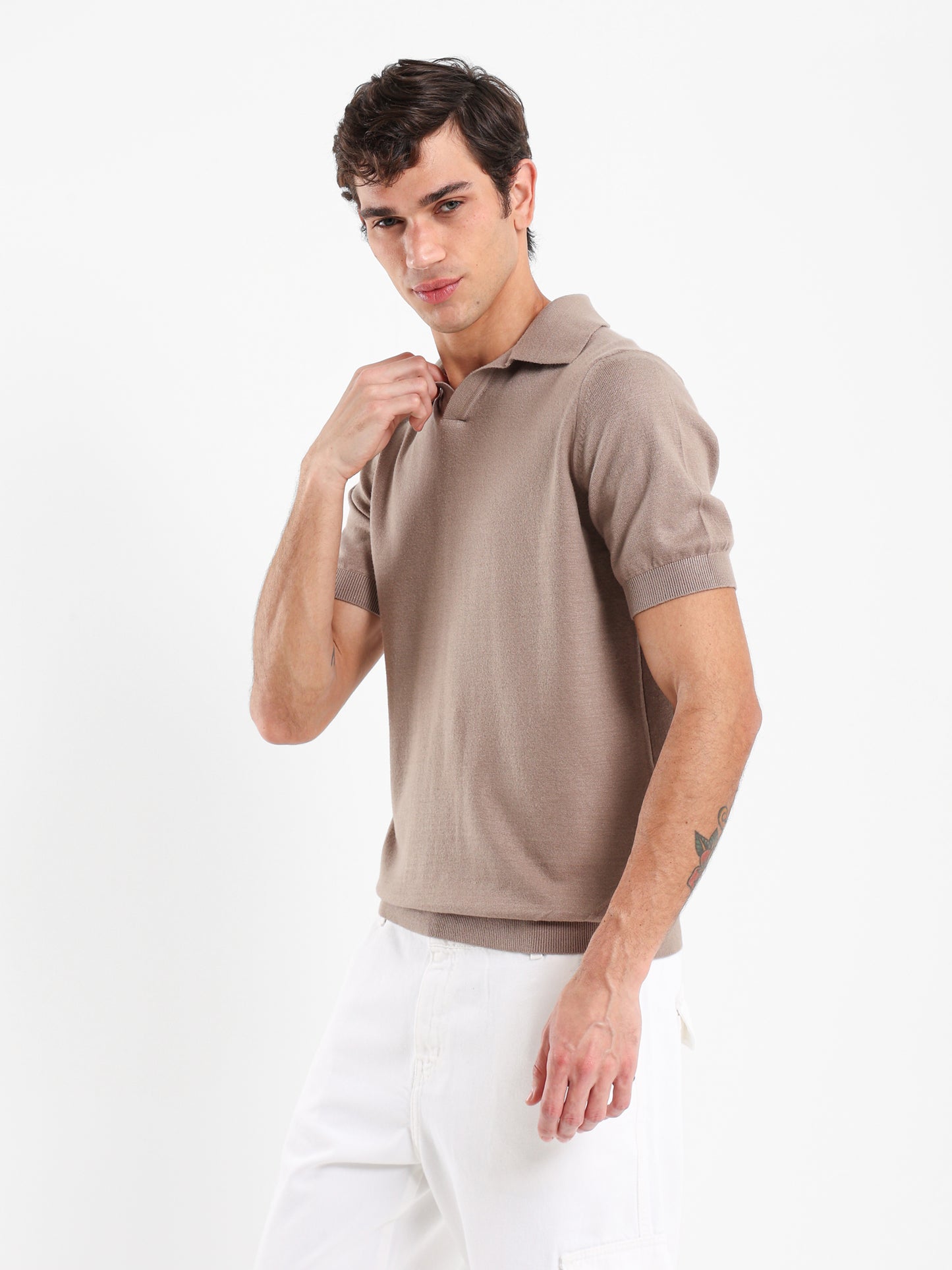 V-Placket Polo Shirt