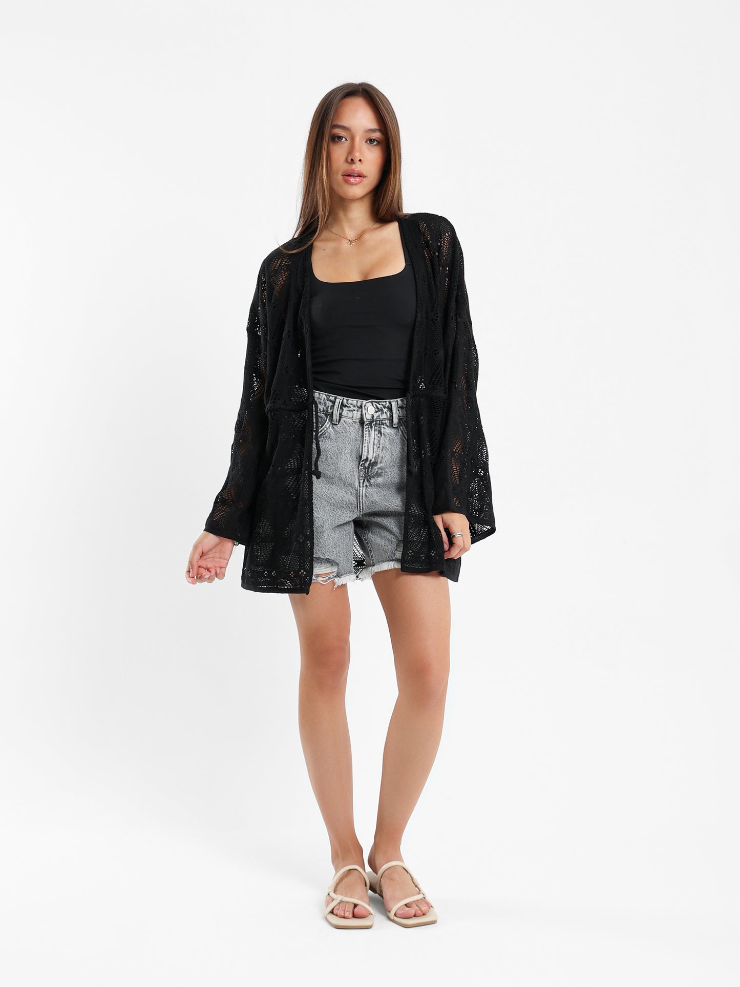 Bell Sleeve Lace Kimono