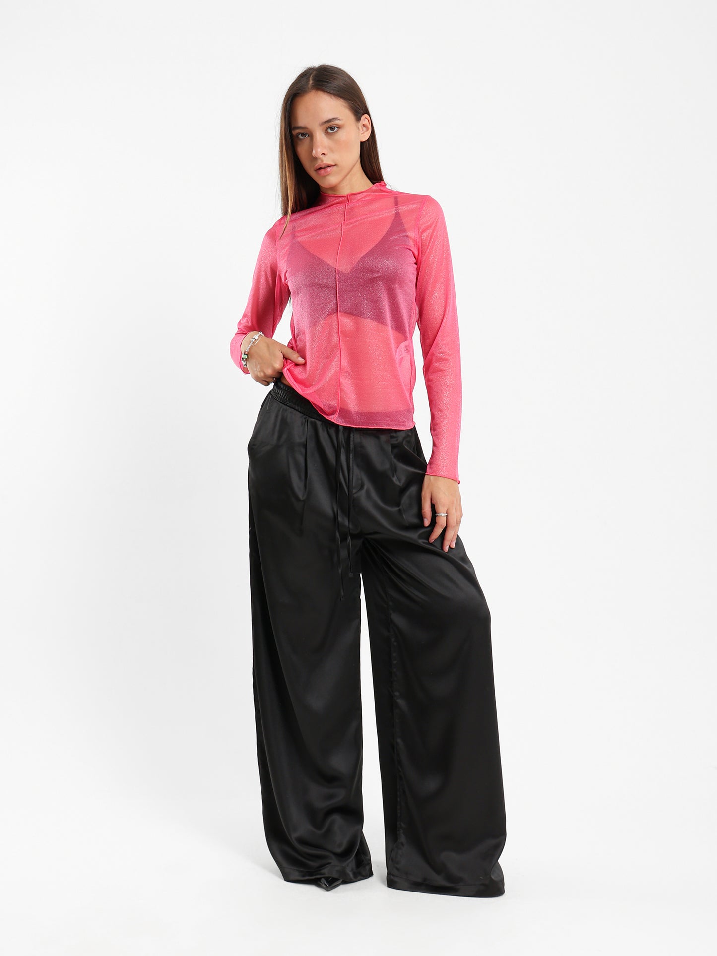 Mesh Long-Sleeve Top