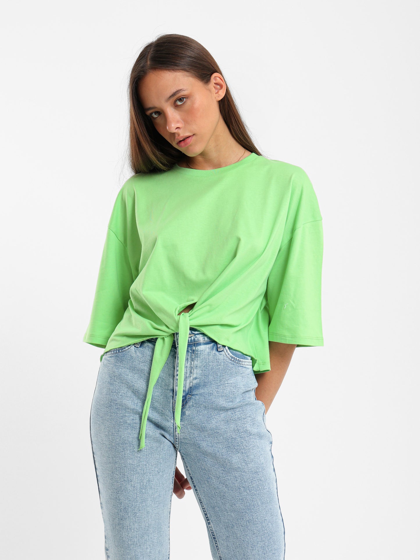 Short Sleeve Front Tie T-Shirt