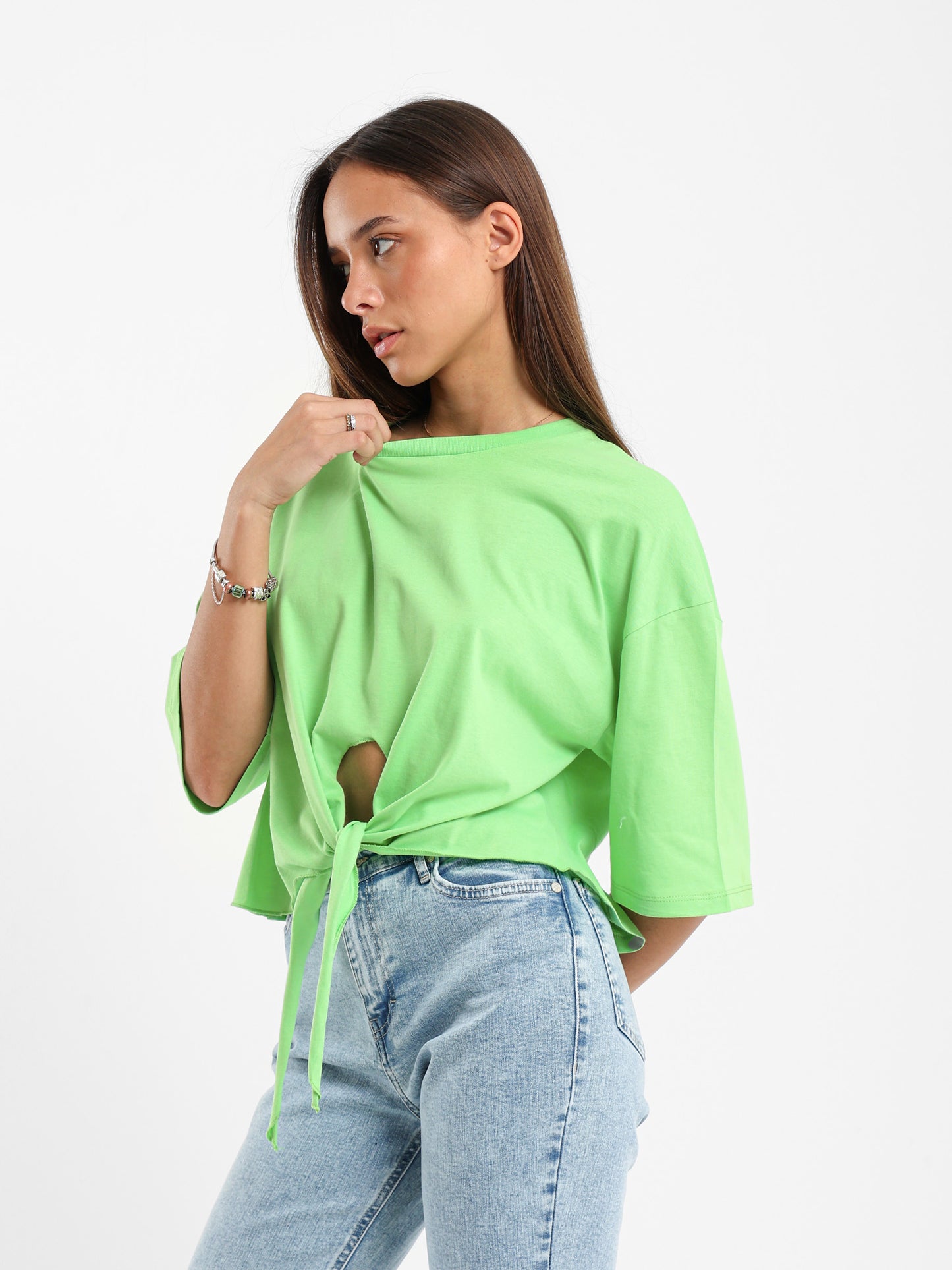 Short Sleeve Front Tie T-Shirt