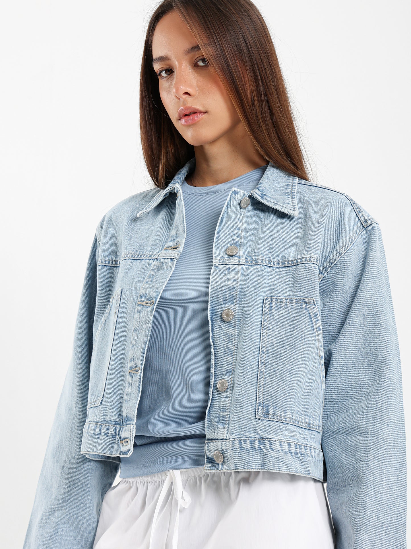Cropped Carpenter Denim Jacket