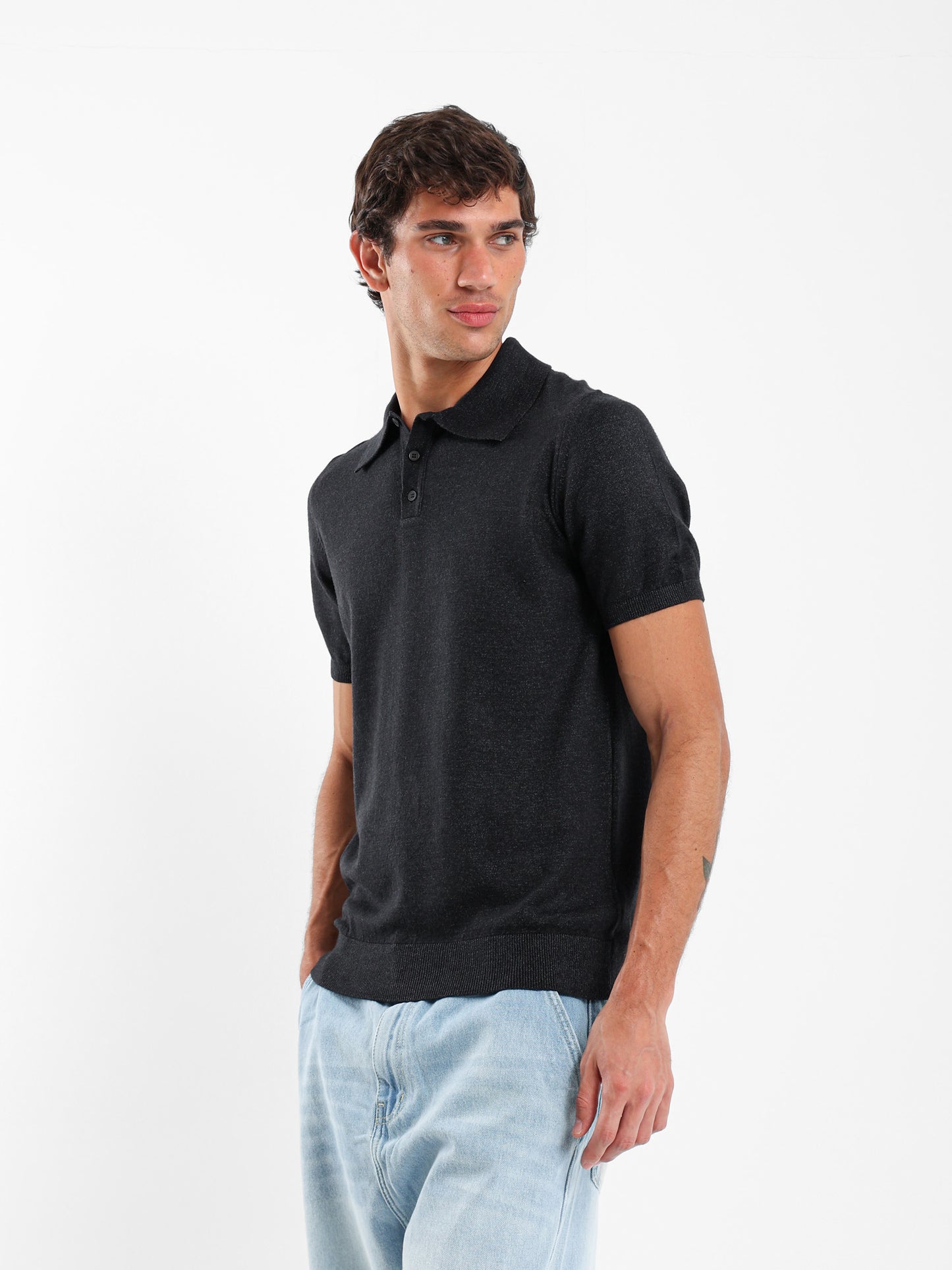 Muscle Fit Polo with Buttons